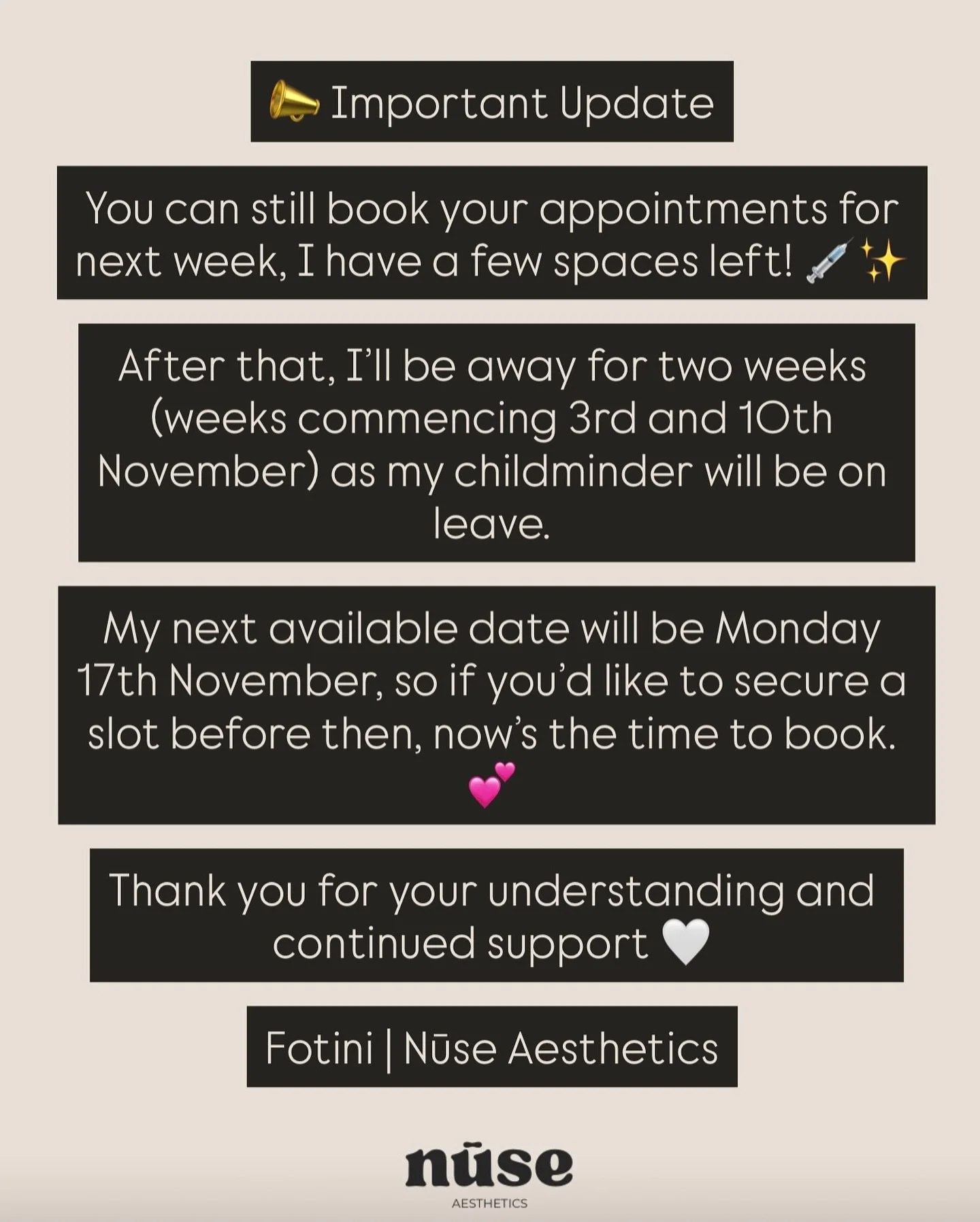 📣 IMPORTANT UPDATE 📣