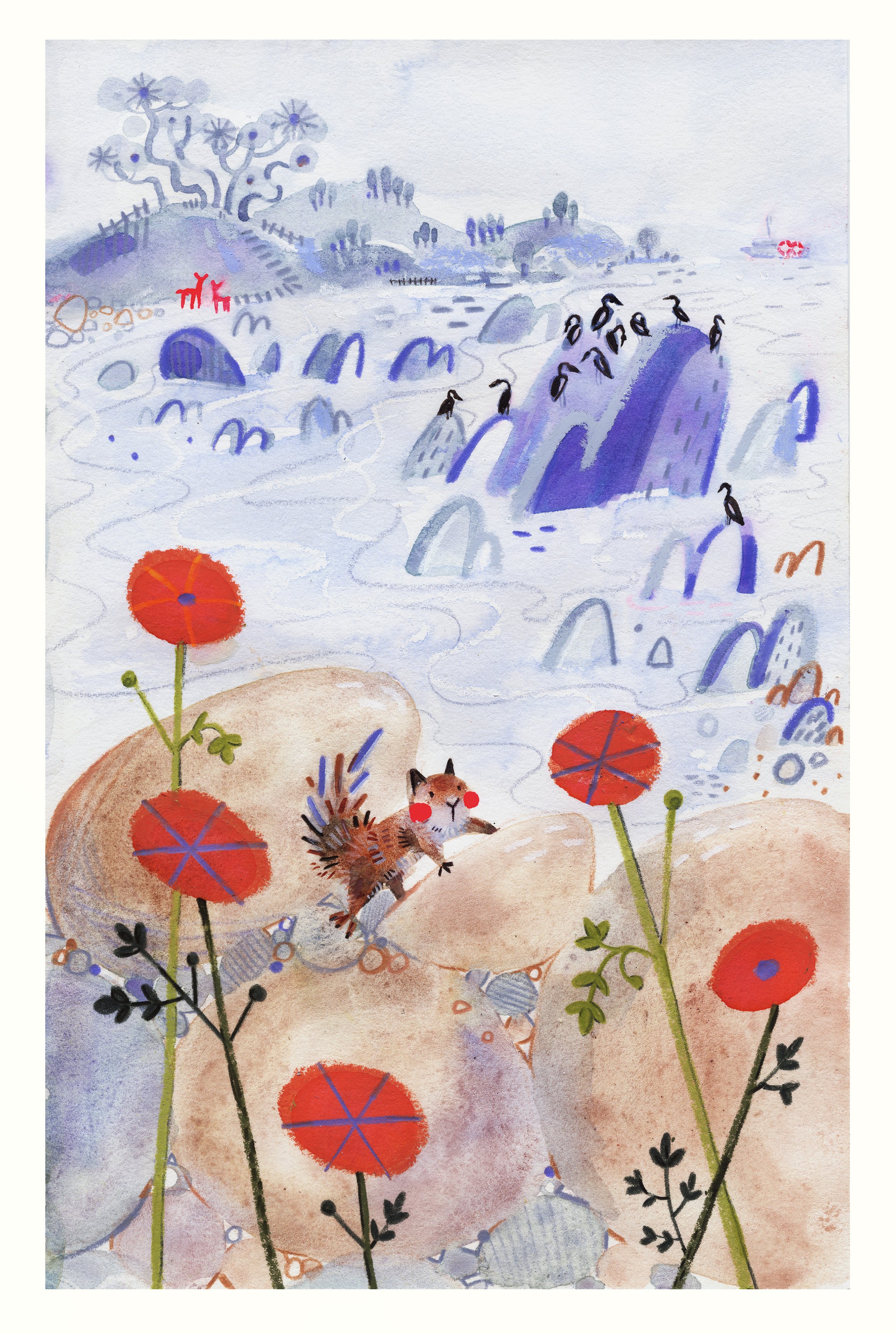 First Steps on the Sand - Finalist at Bologna's Illustration Exhibition