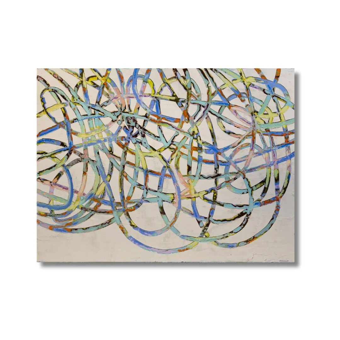 Lalochezia:  the emotional relief gained from using vulgar language.  Oil and Cold Wax on Birch 40"x30" Christine Klassen Gallery