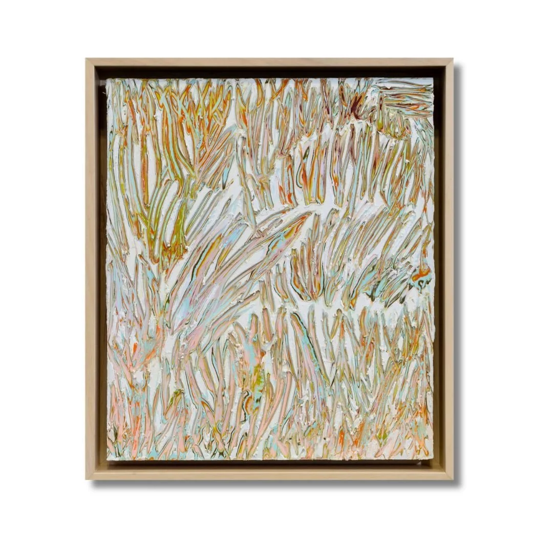 Lucent: glowing with light. Oil and Cold Wax on Birch.  12"x14" Christine Klassen Gallery