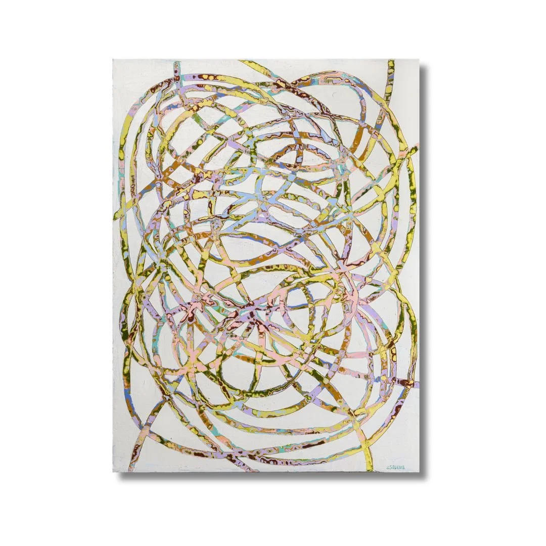Ripple: A wavy undulating movement. A sound or emotion that spreads over the body.  Oil and Cold Wax on Birch  30"x40" Christine Klassen Gallery 
