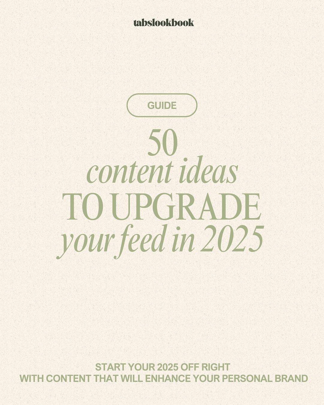 ✍️ Only posting client before + afters is so 2024 
Steal 50 of my content ideas to help build your personal brand in 2025! 🌿✨ 

🤍 Need help building your socials as a beauty industry professional? DM me or head to my profile for a FREE consultation