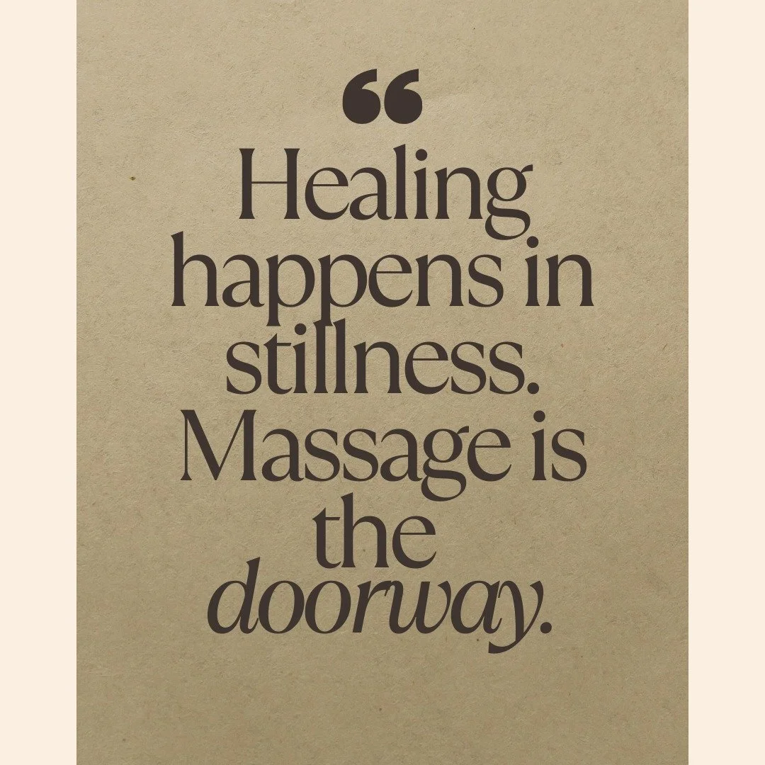 In a world that moves fast, stillness becomes a radical act of self-care.

✨ Massage gives your body the quiet it needs to heal: physically, mentally, and energetically. Whether you&rsquo;re carrying tension, pain, or stress, this is your permission 
