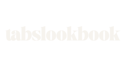 The word "tabslookbook" in large white letters on a black background.