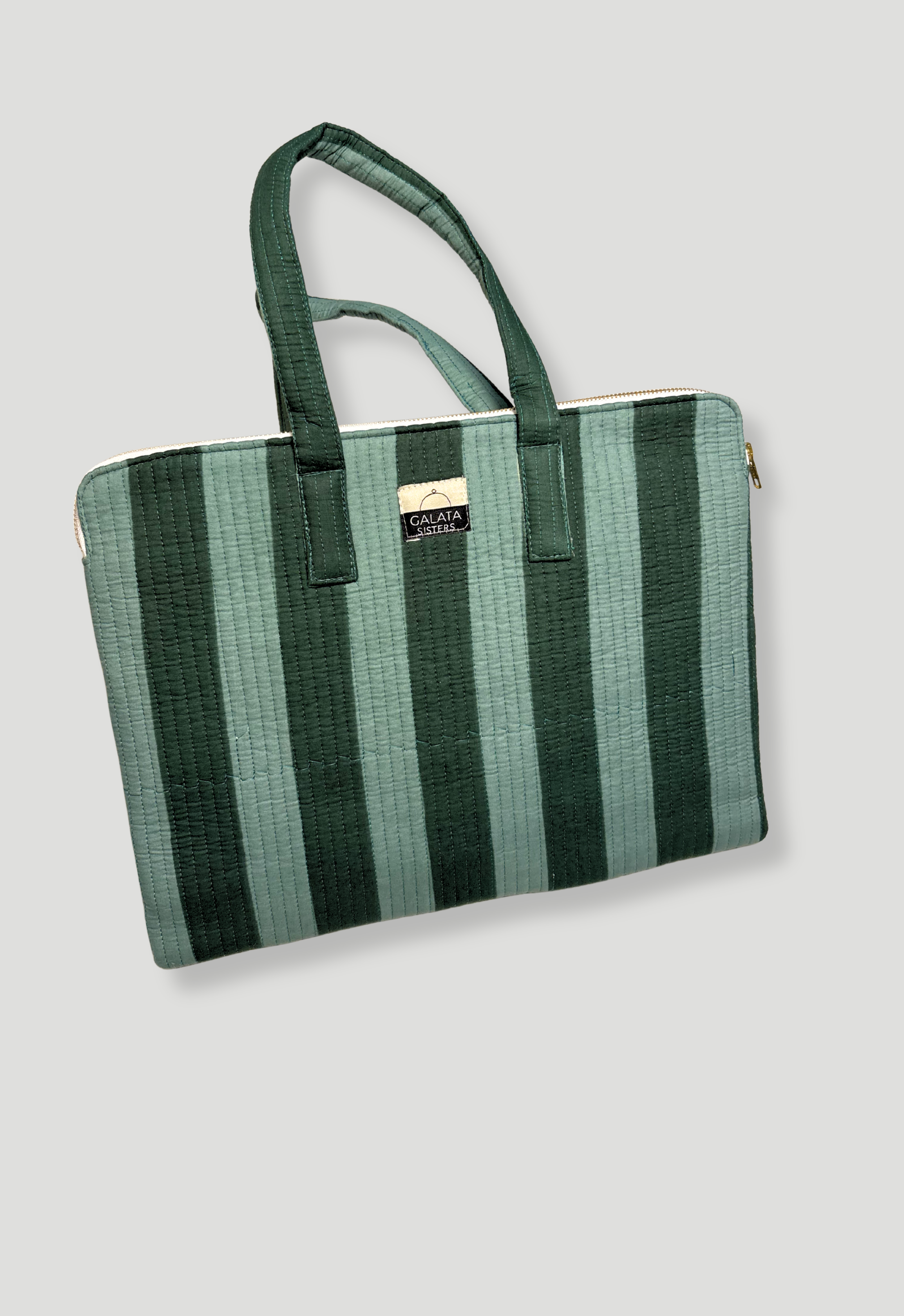 FUNDA PORTÁTIL ALGODÓN RAYAS VERDE