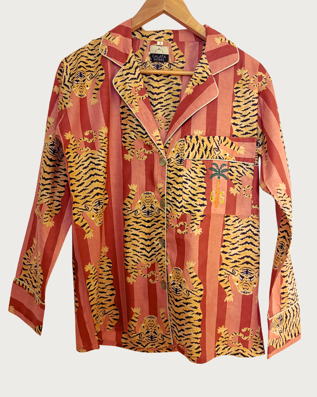 PIJAMA LARGO MUJER KAPLAN ROSA Y GRANATE