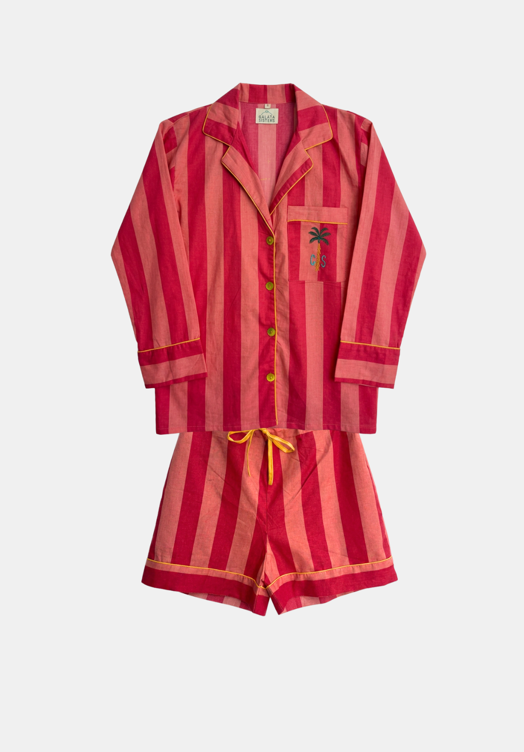 PIJAMA VERANO MUJER RAYAS ROSA