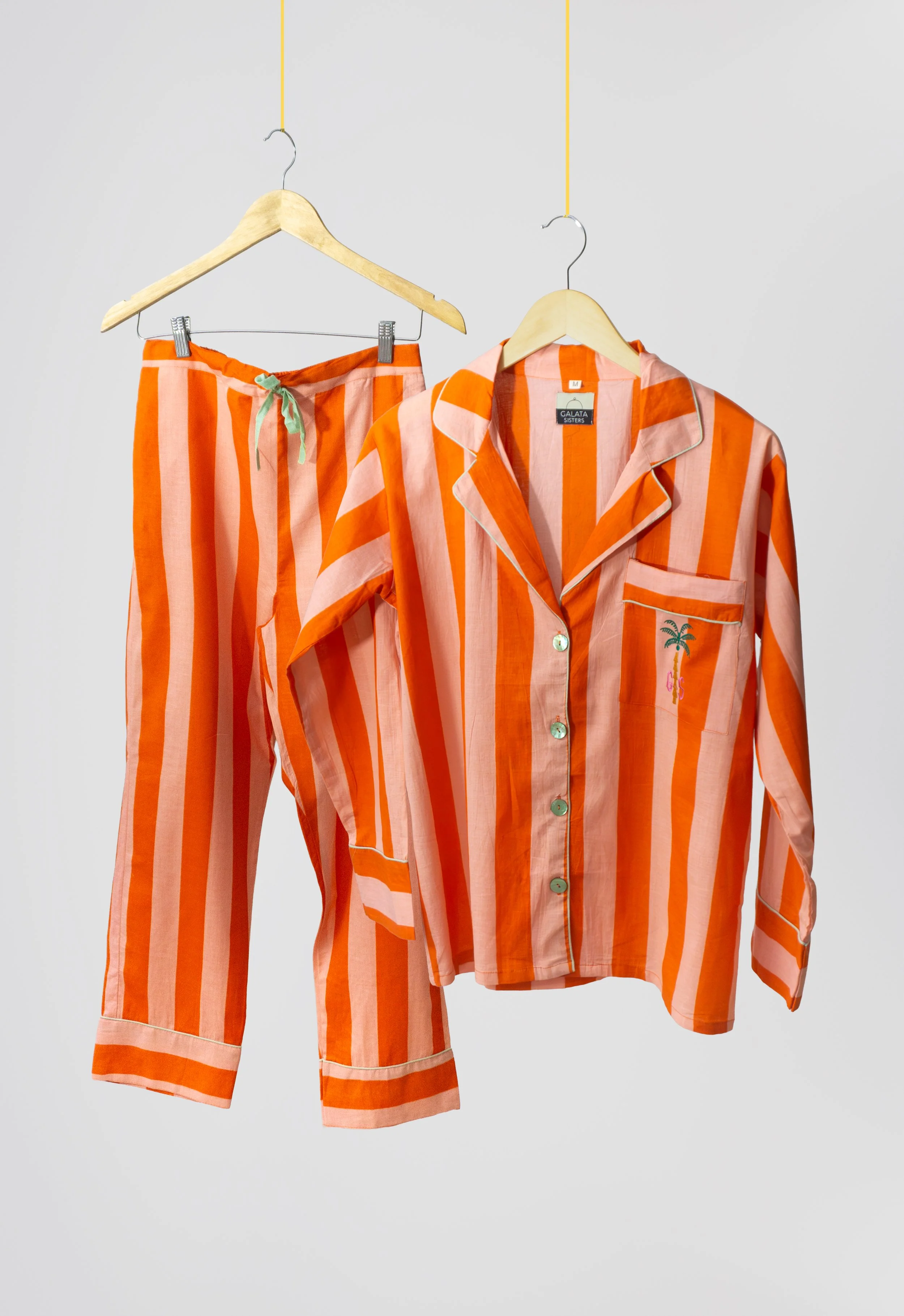 PIJAMA LARGO MUJER RAYAS  ROSA