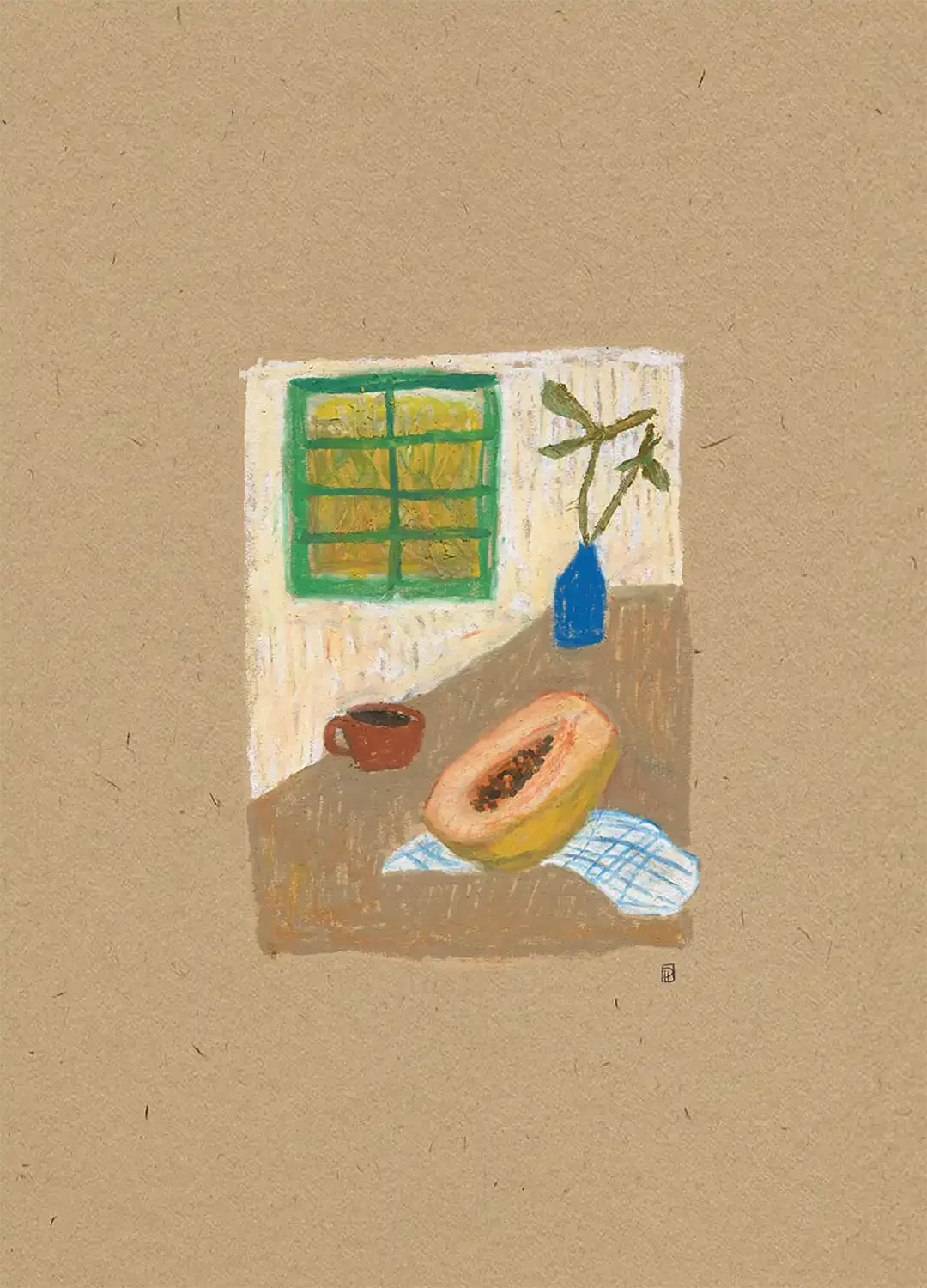 Papaya Sill | Framed Print on Paper