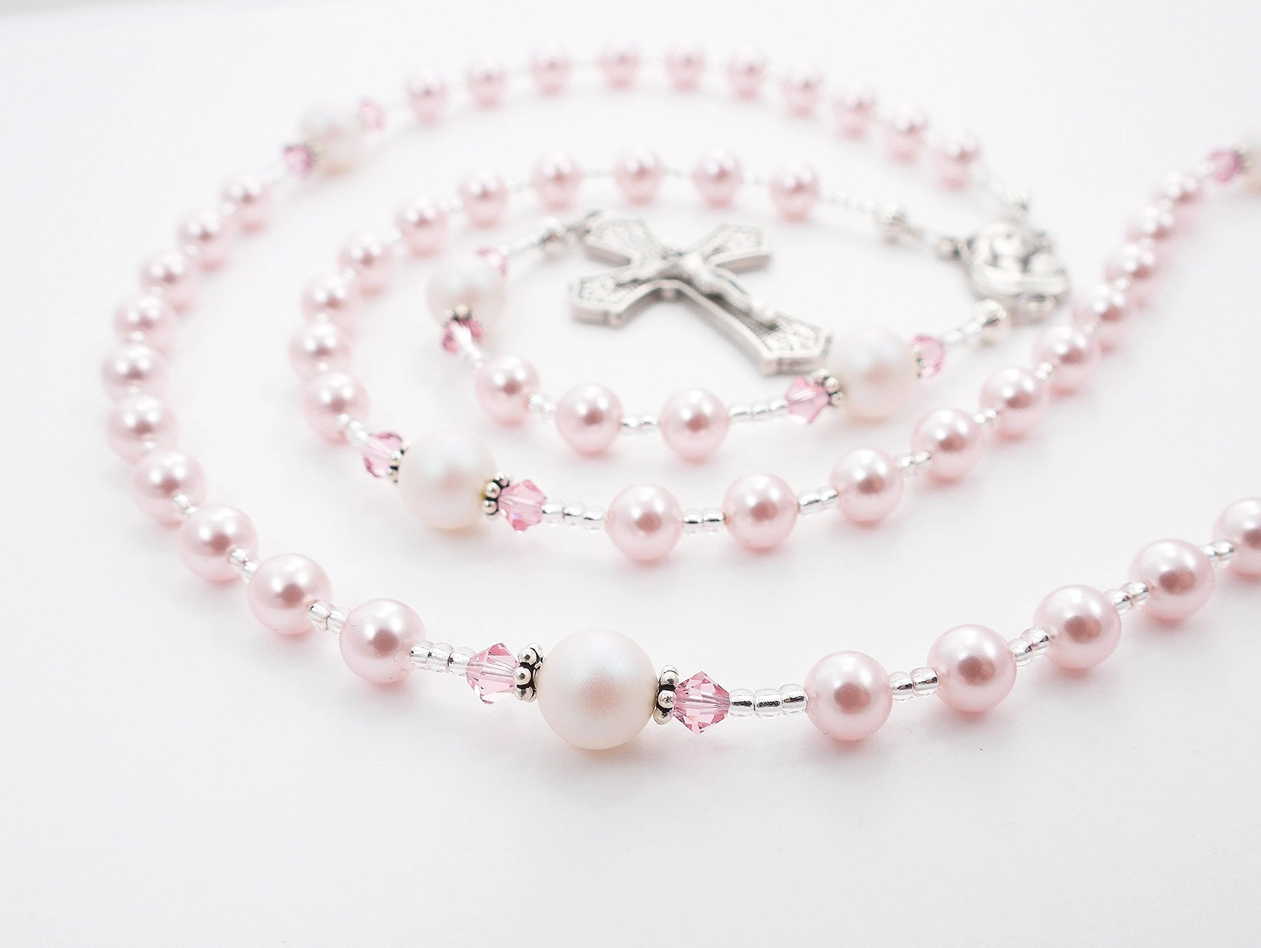 Pink and Soft White Rosary