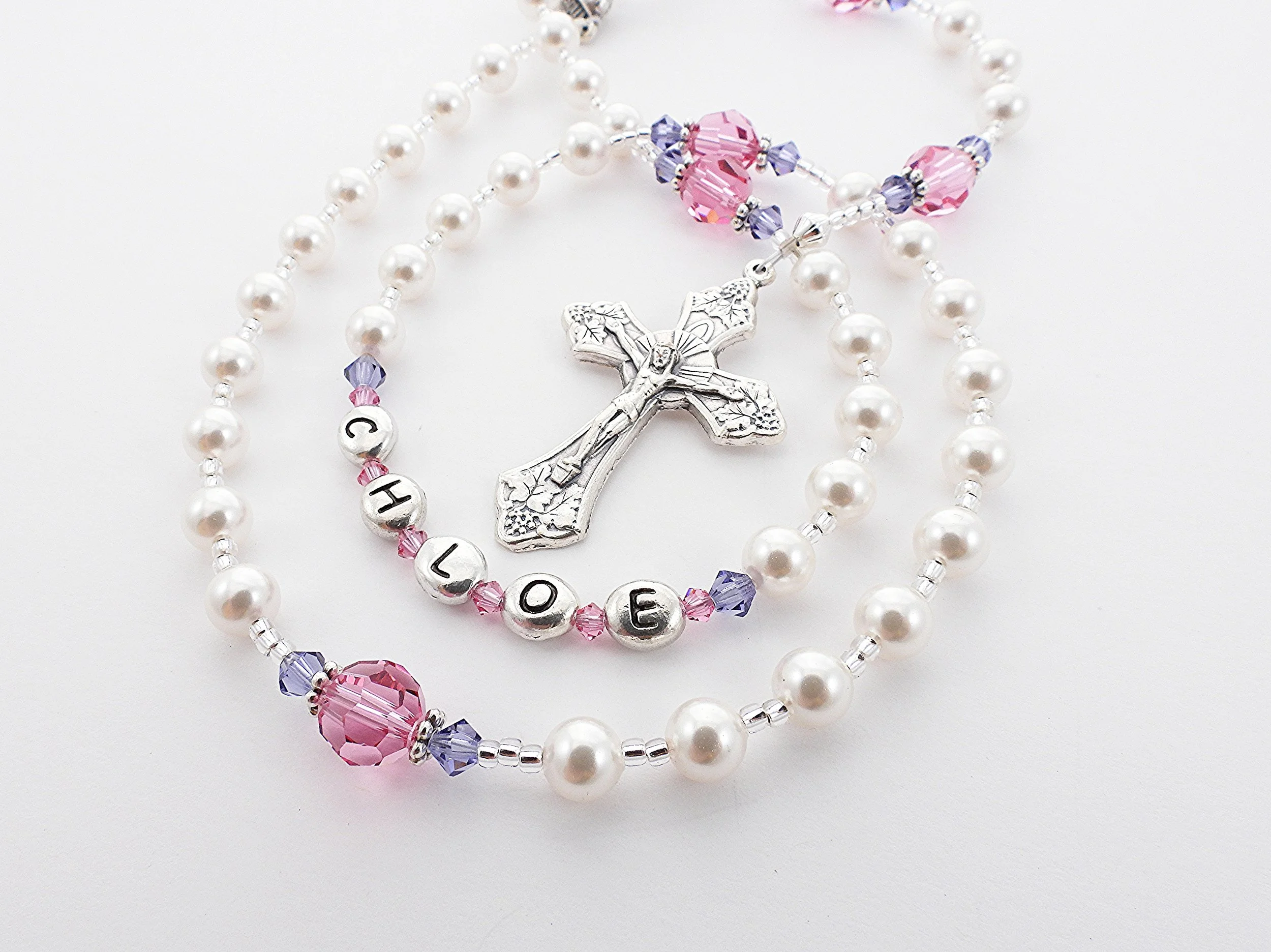 Pink and Purple Crystal Rosary