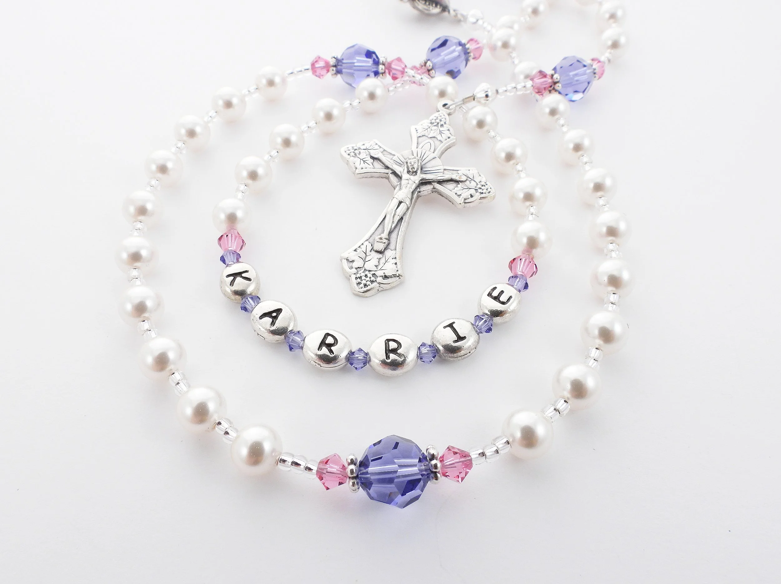 Purple and Pink Crystal Rosary