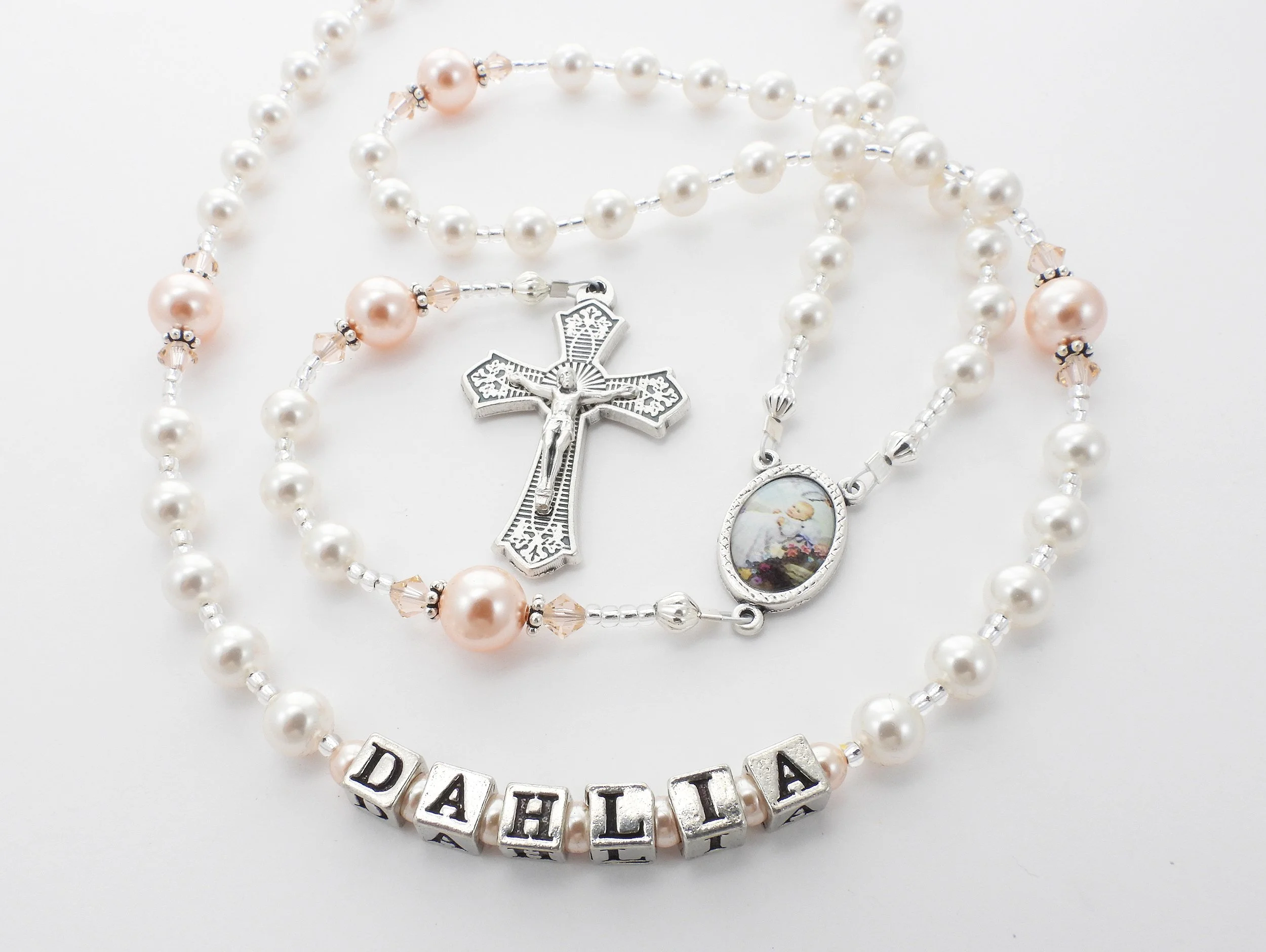White and Peach Rosary