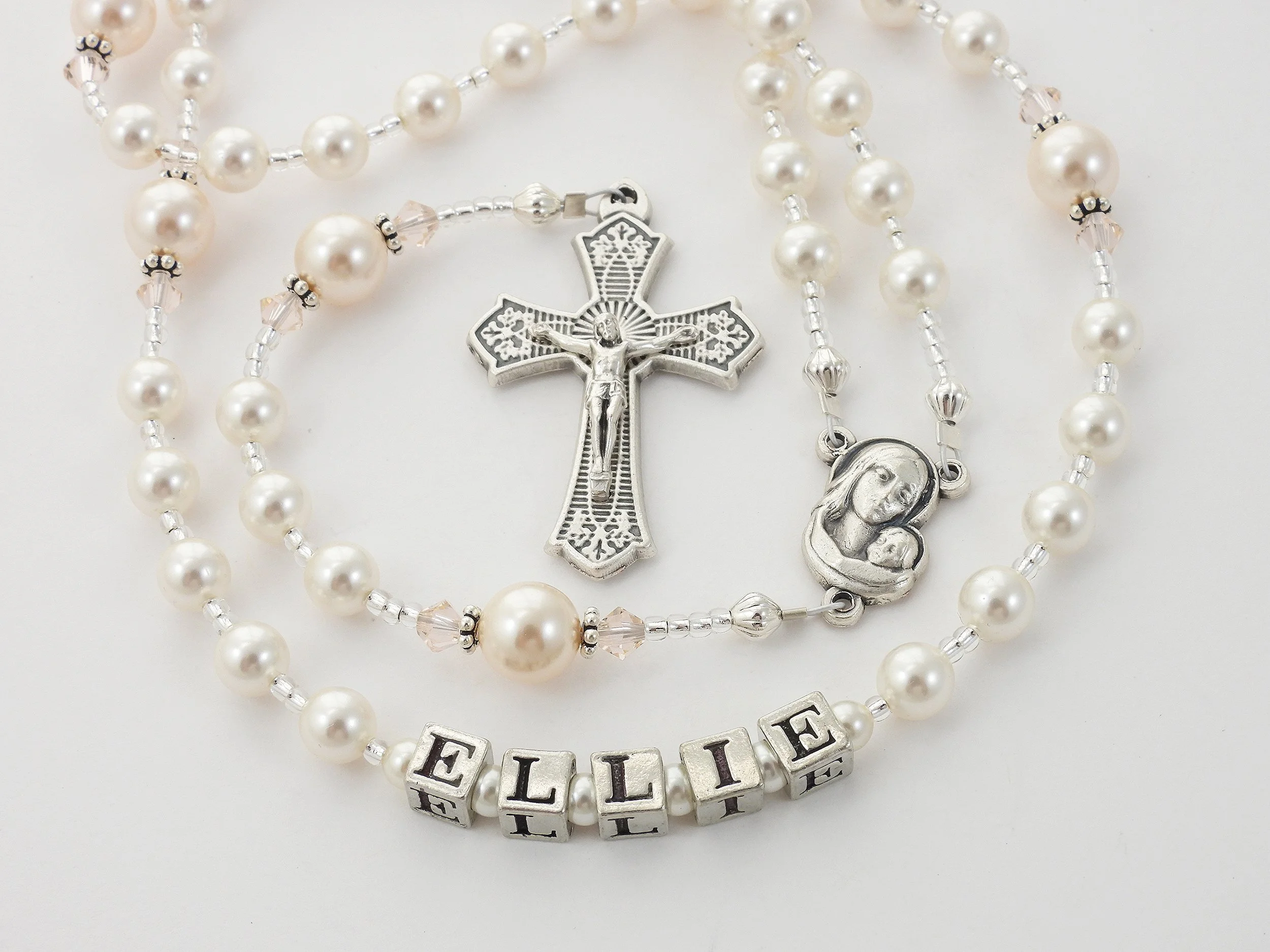 White and Creamrose Rosary