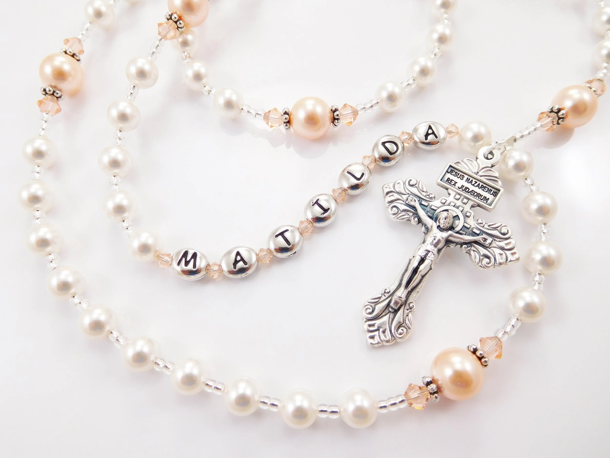 Peach rosary personalized baptism first communion gift (3).JPG