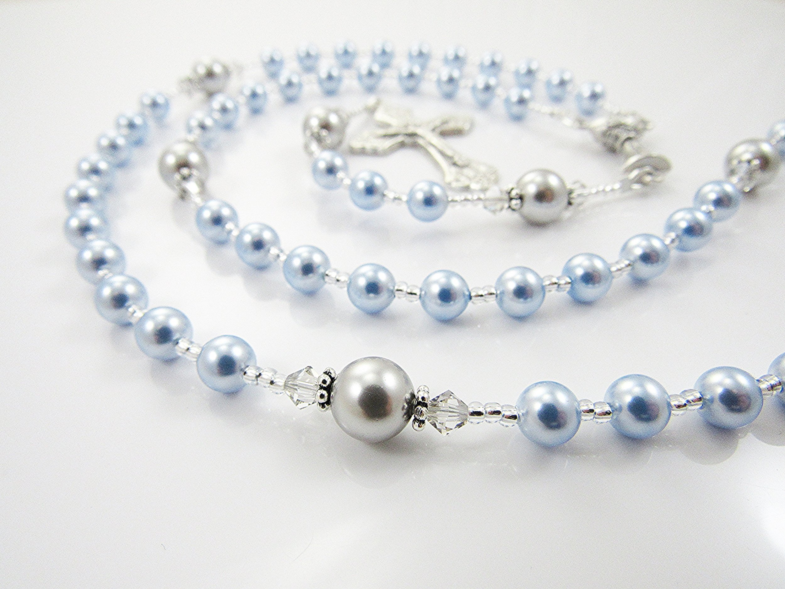 Light Blue and Light Gray Rosary