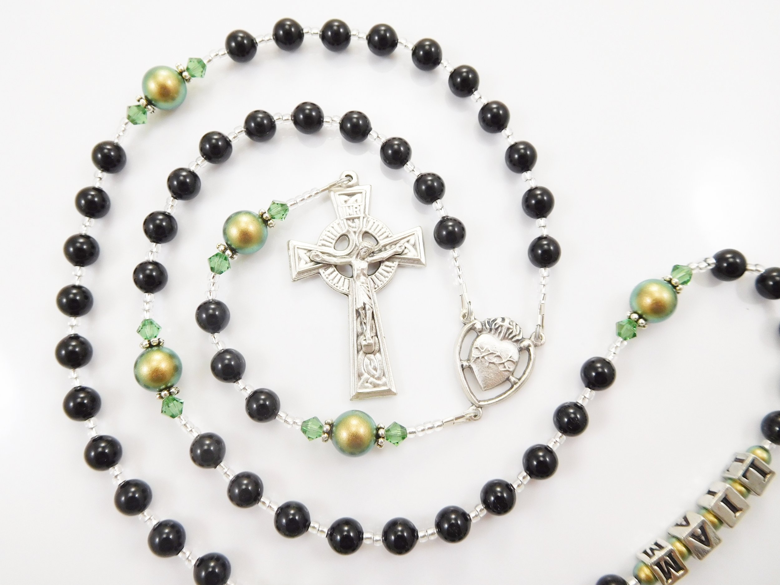 black and green rosary beads personalized boy first communion (1).JPG