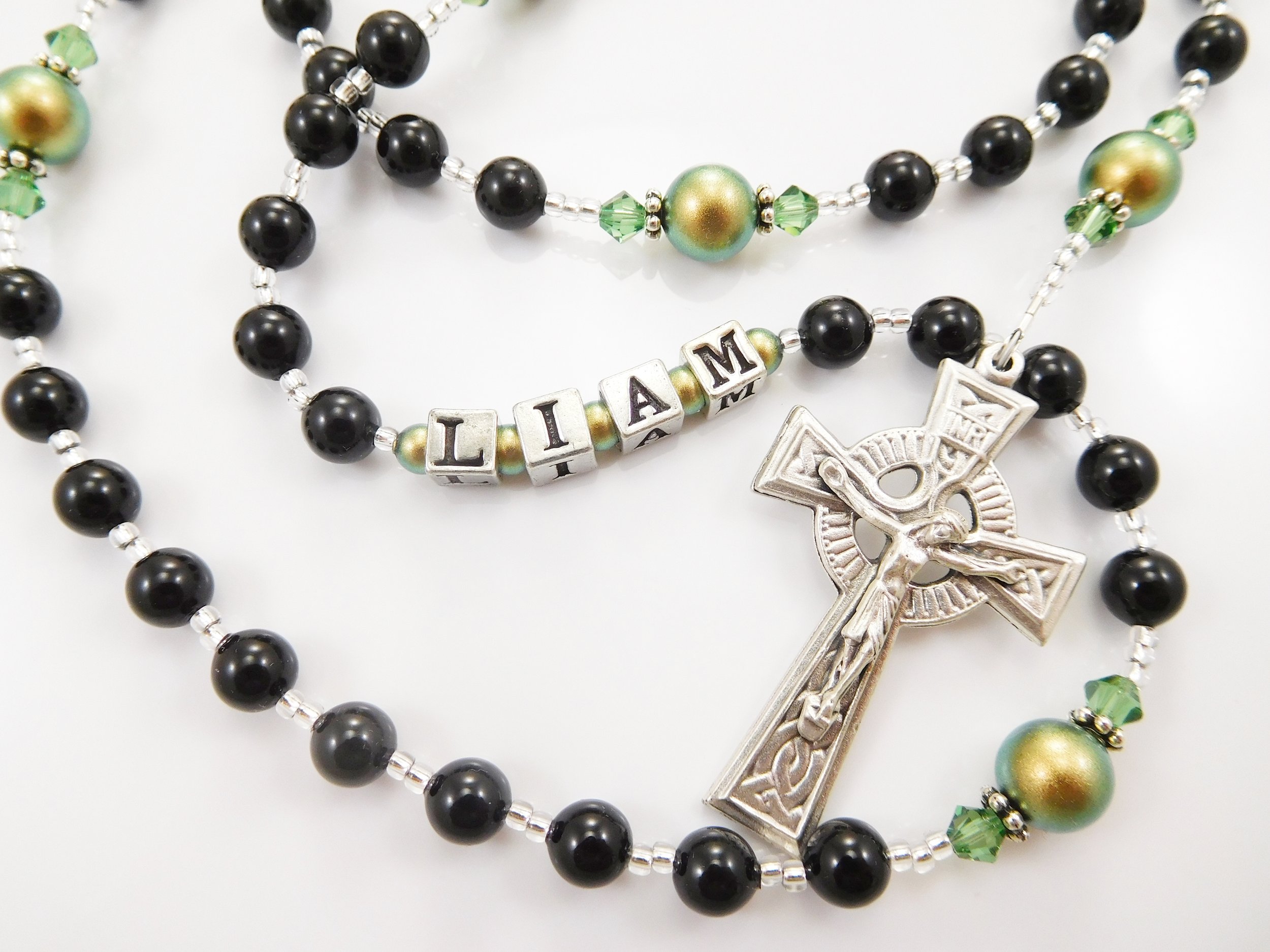 black and green rosary beads personalized boy first communion (3).JPG