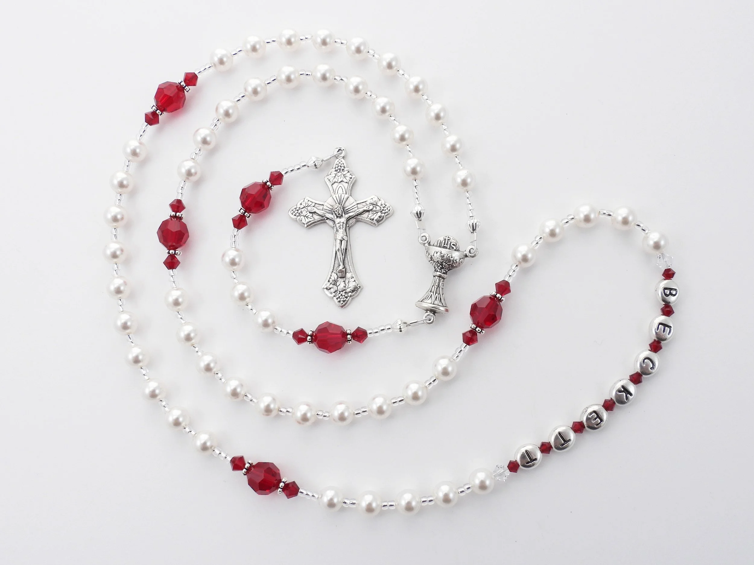 January Birthstone Rosary - Garnet Red Crystals