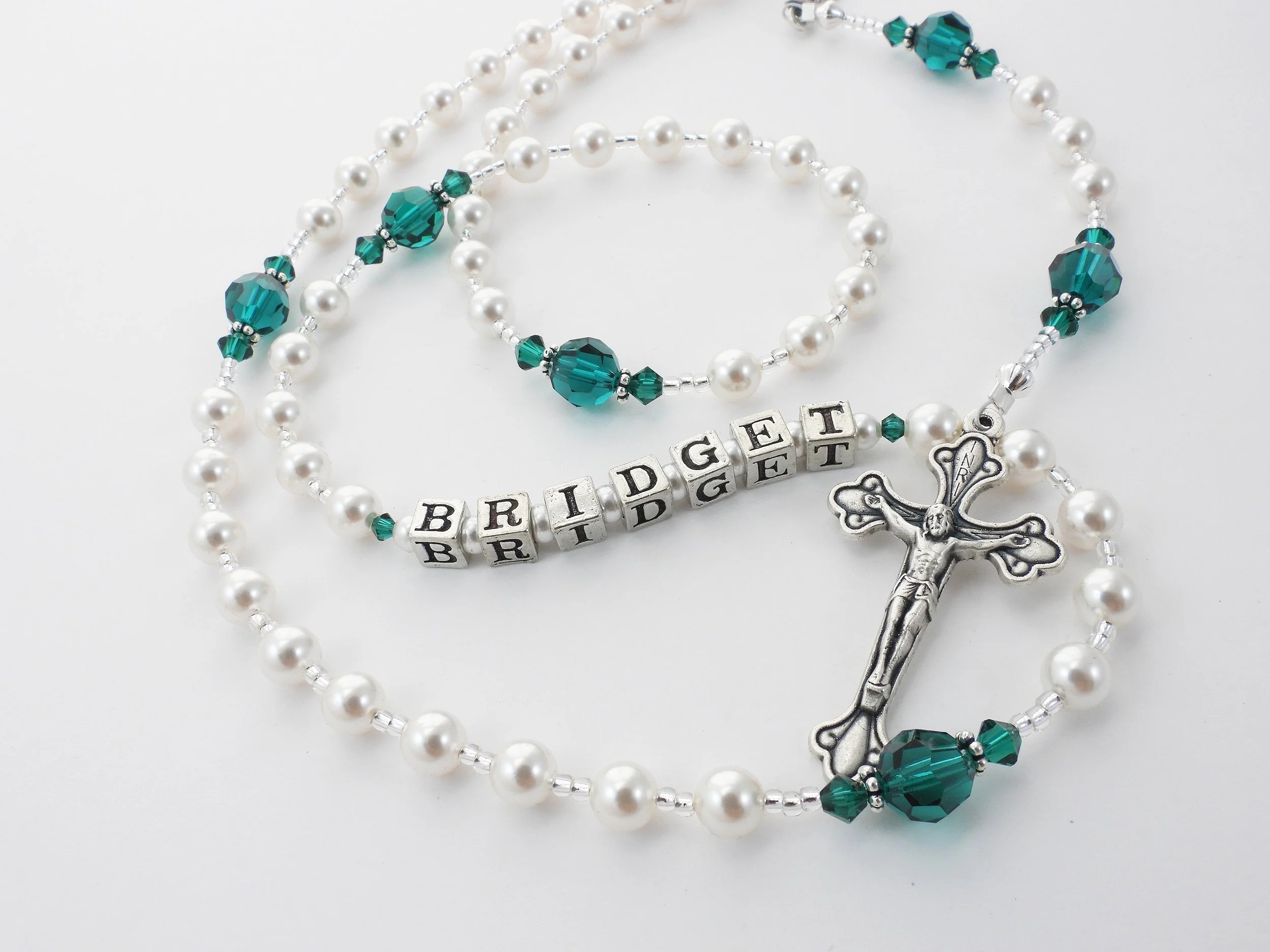 May Birthstone Rosary - Emerald Crystals