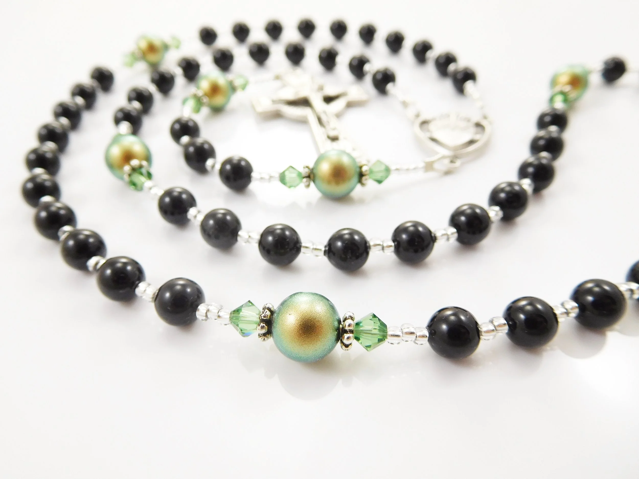 black and green rosary beads personalized boy first communion (2).JPG