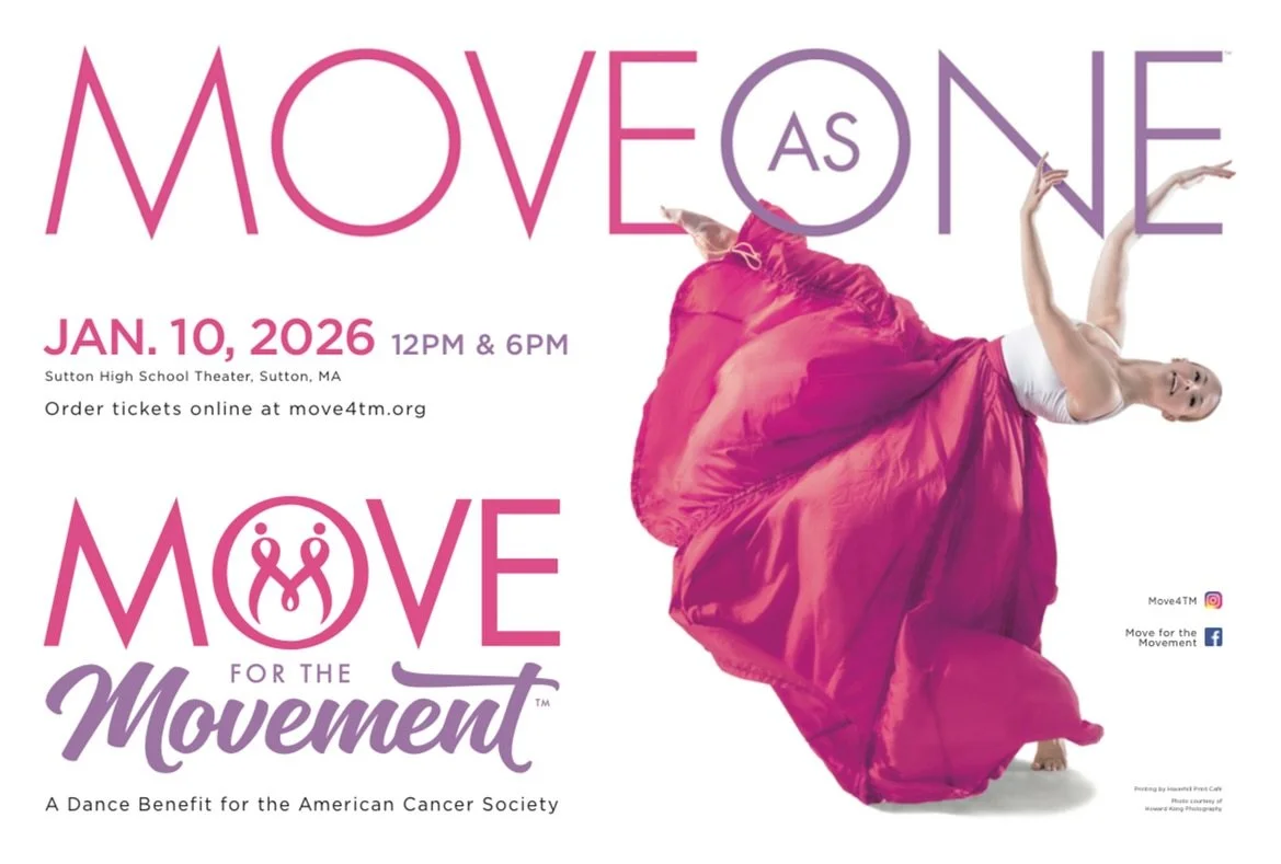 We are so excited to participate in the 2026 Move for the Movement Dance Benefit! 

SynchroniCity Dance Co. will be performing in M4TM's show in Sutton, MA on January 10th at 12PM. Come get a sneak peek at two of our latest pieces before they hit the