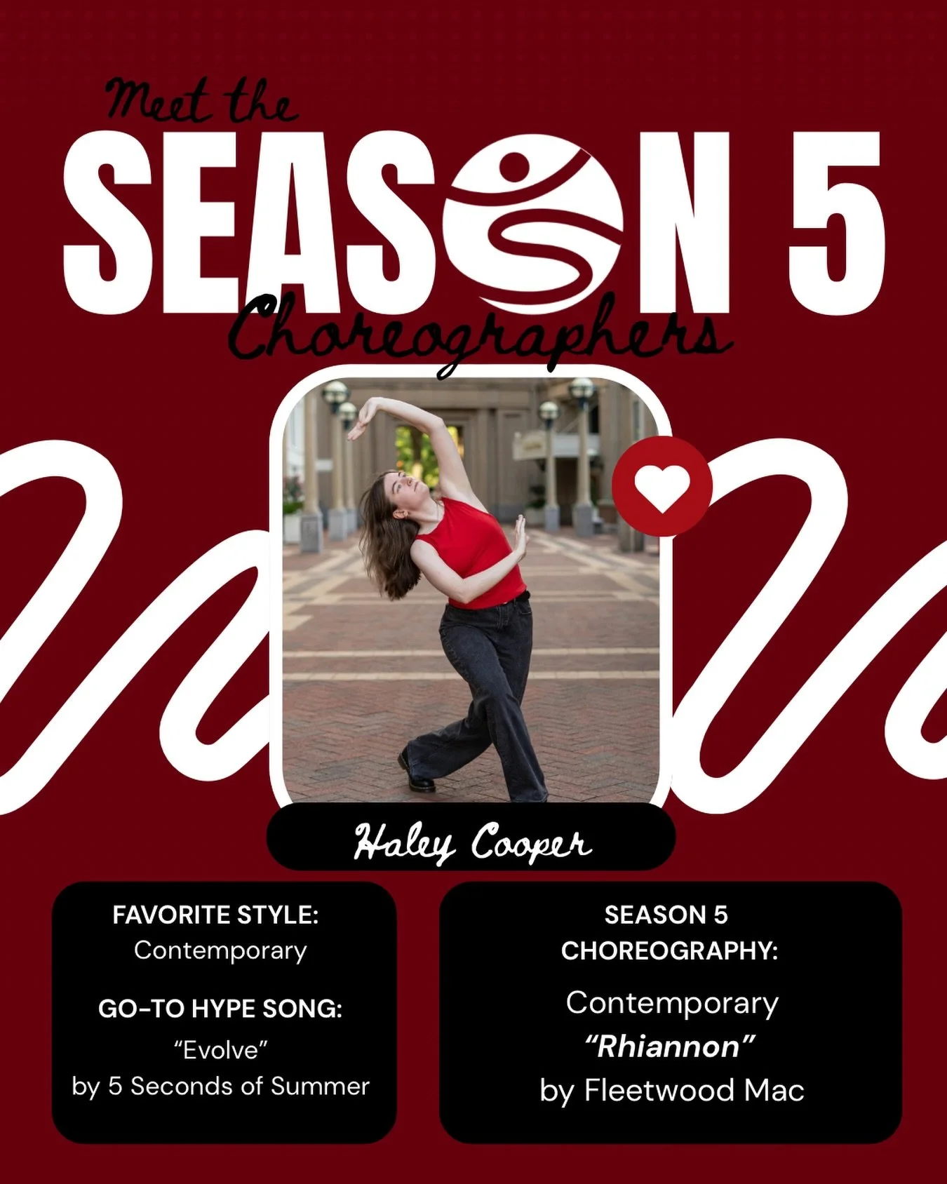 This girl LOVES to evolve, and she's ready for season 5 &mdash; meet Haley Cooper!

Haley has been dancing since she was 3 years old and trained at InSync Center for the Arts in Quincy, MA for 11 years. After graduating high school, she studied photo