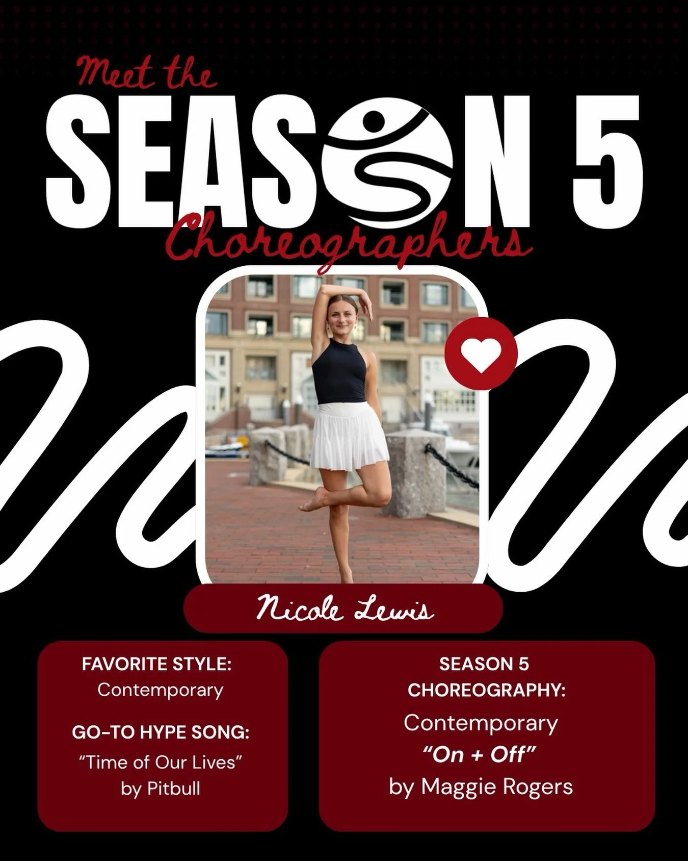 We&rsquo;re always having the time of our lives with this chica - meet Nicole Lewis!

Nicole has been dancing for 24 years and is so excited for this season of SDC! She grew up dancing competitively at New England Dance Academy in North Attleboro, MA