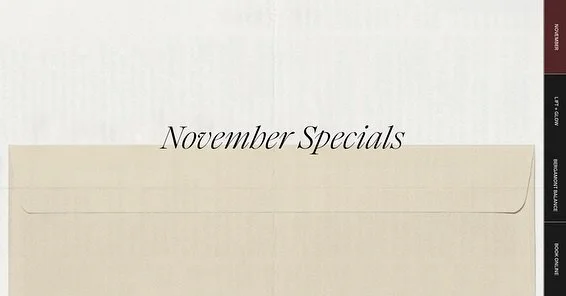 A little change up to go along with our big news... This November’s Specials ✨ Lift, glow, and let go before the holiday rush.
🖤 The Lift + Glow - $99 (reg. $135) Get holiday-ready eyes in one appointment. This lash lift, lash tint, and brow