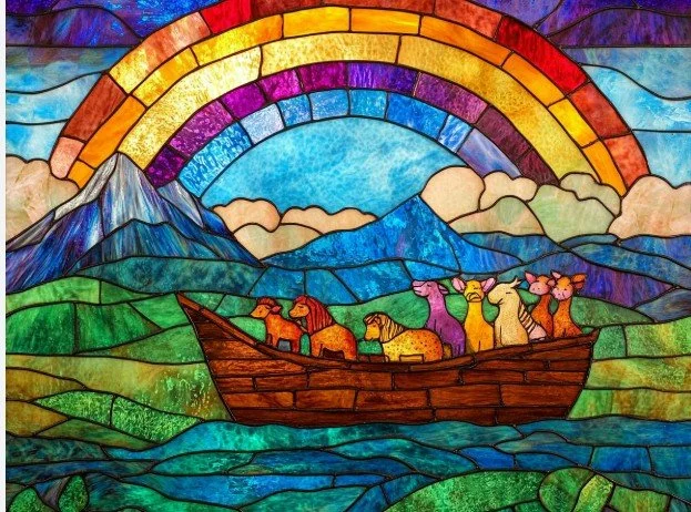 Noah’s Ark: A Boat in the Floodwaters &amp; Bow in the Sky