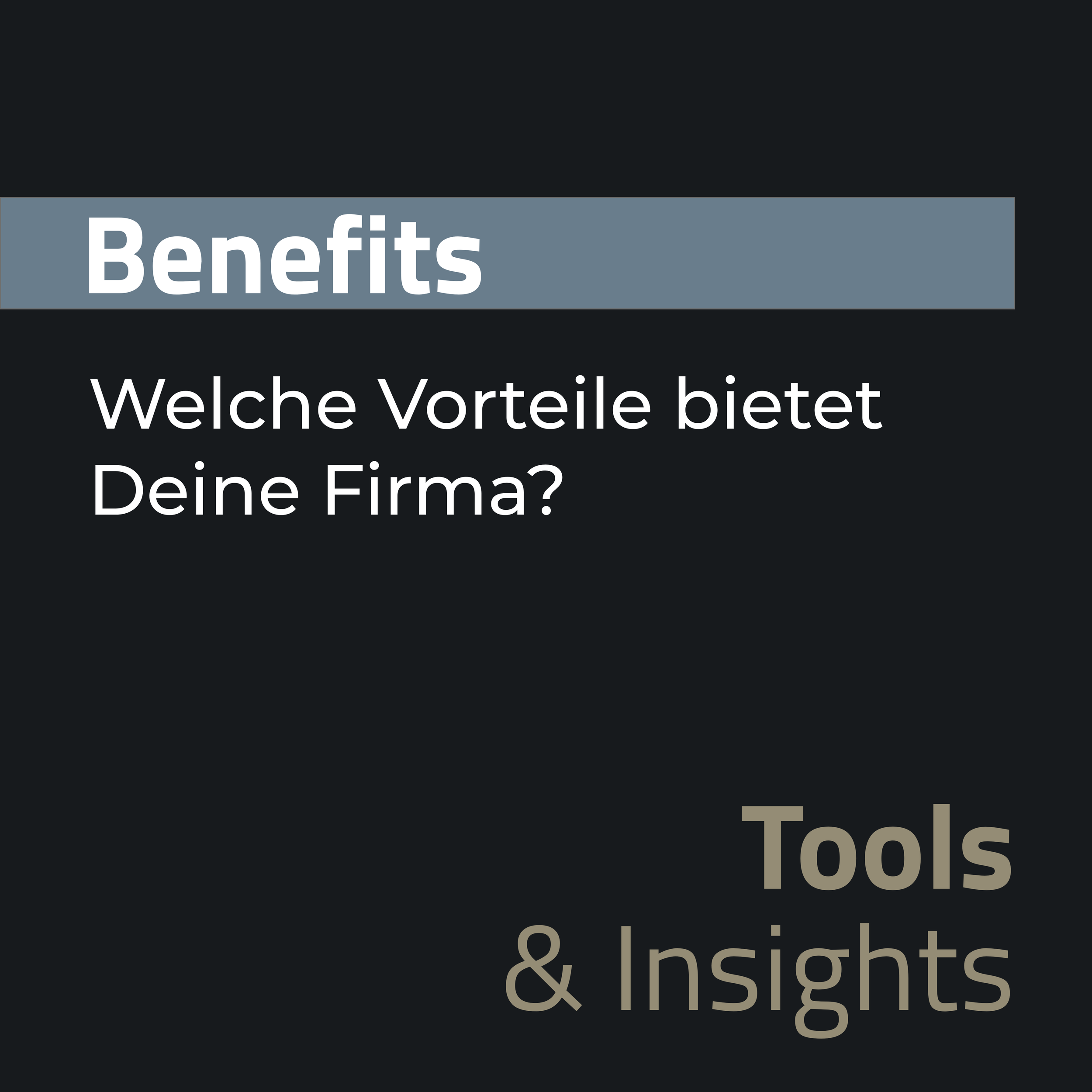 Welche Vorteile (Benefits) bietet Deine Firma?