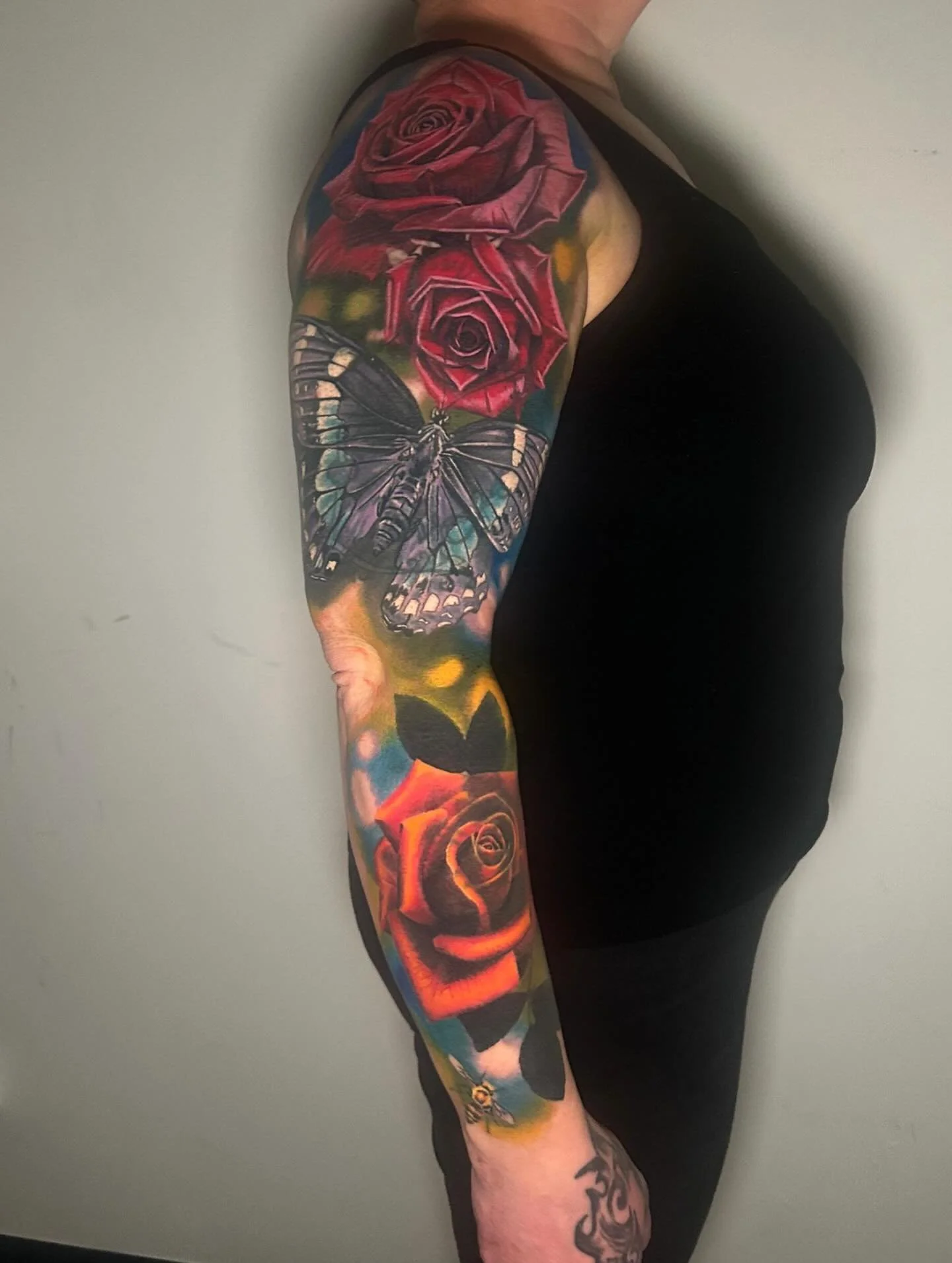 beautiful colour cover up tattoo not only on one arm but two !! loved doing these cover ups !!! #tattooartistbristol #tattooartist #coveruptattoos #colourtattoos #realismtattooartist