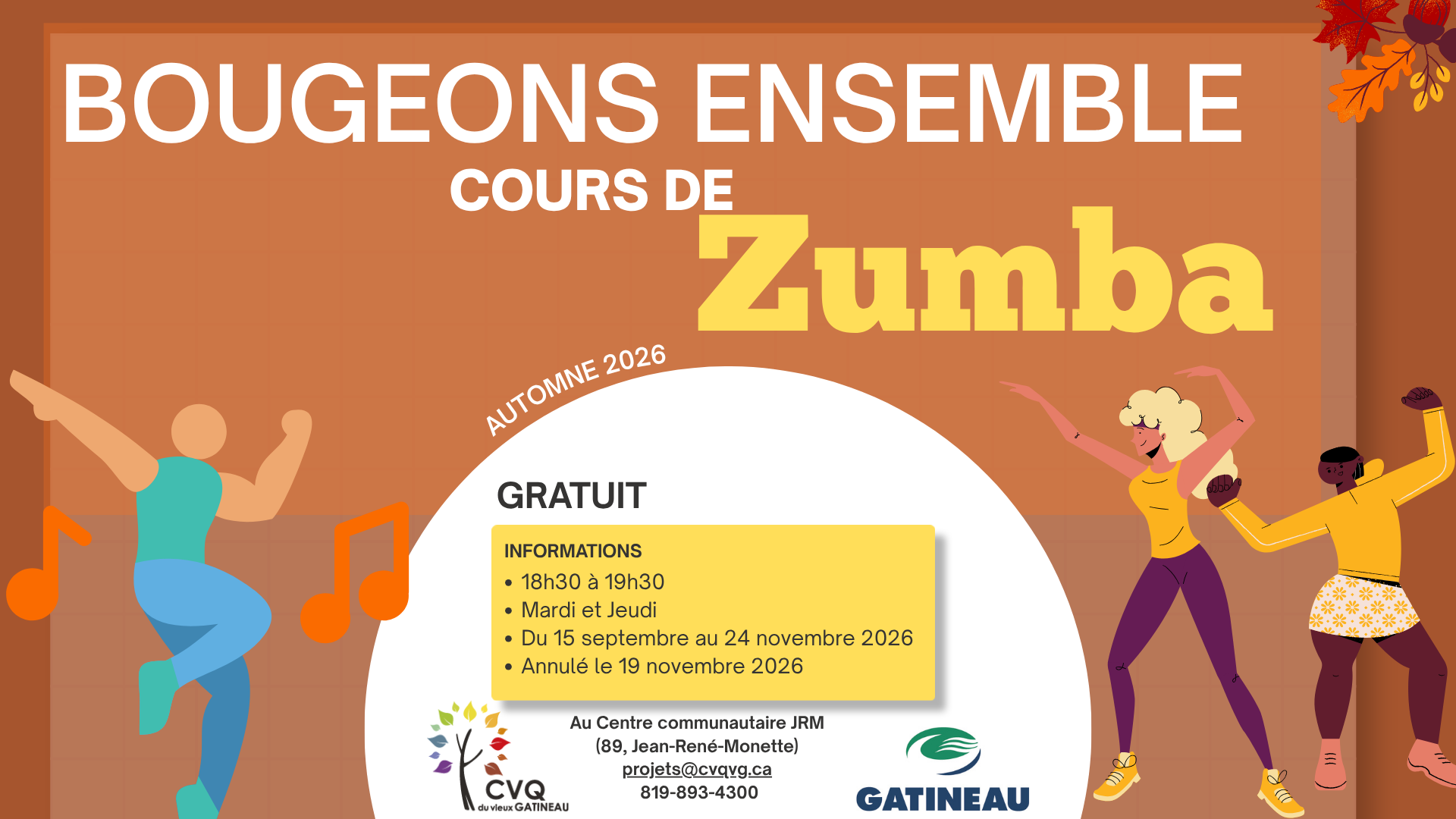 Les mardis ZUMBA au CVQ