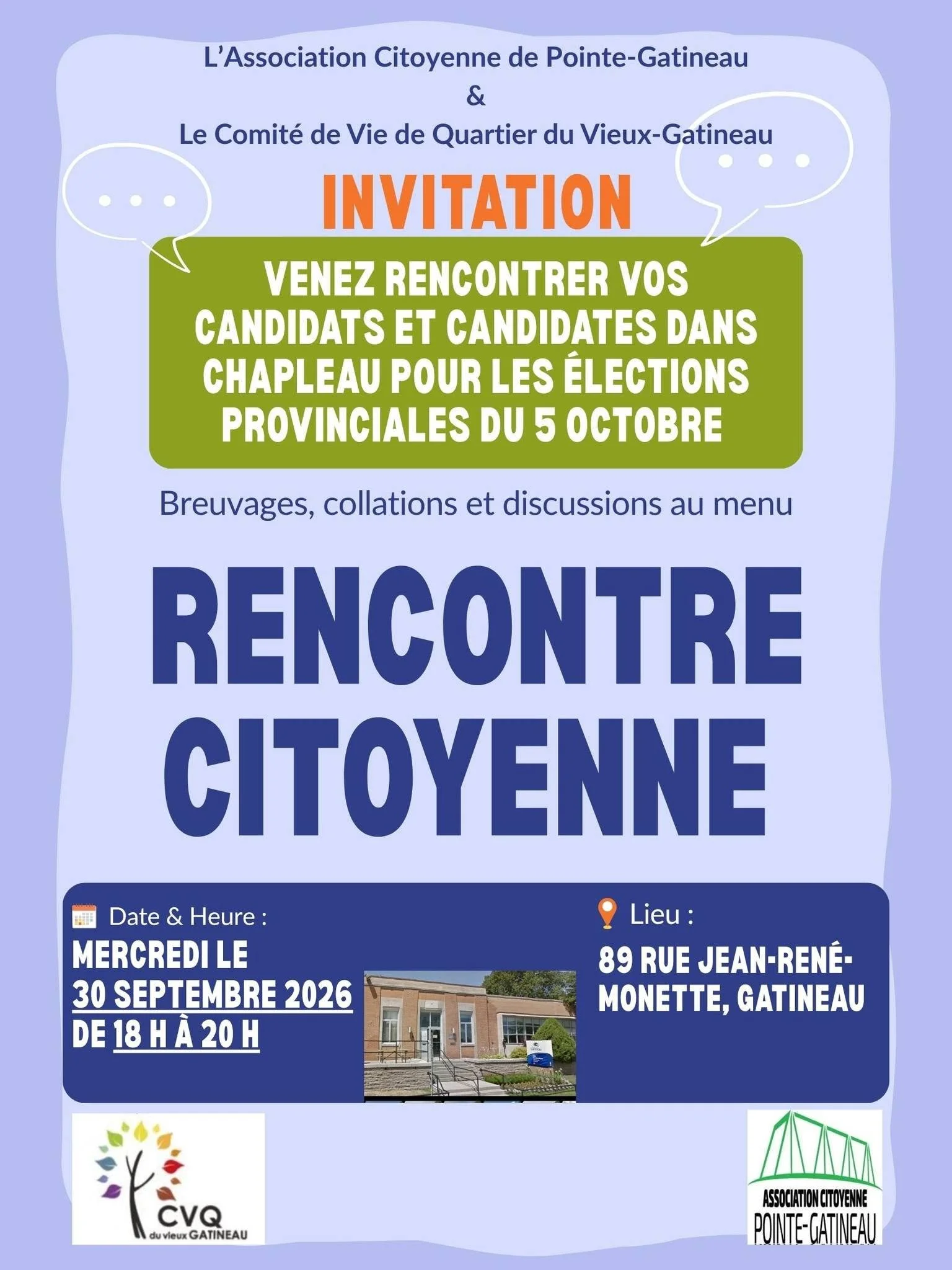 Rencontre citoyenne - Candidats Chapleau