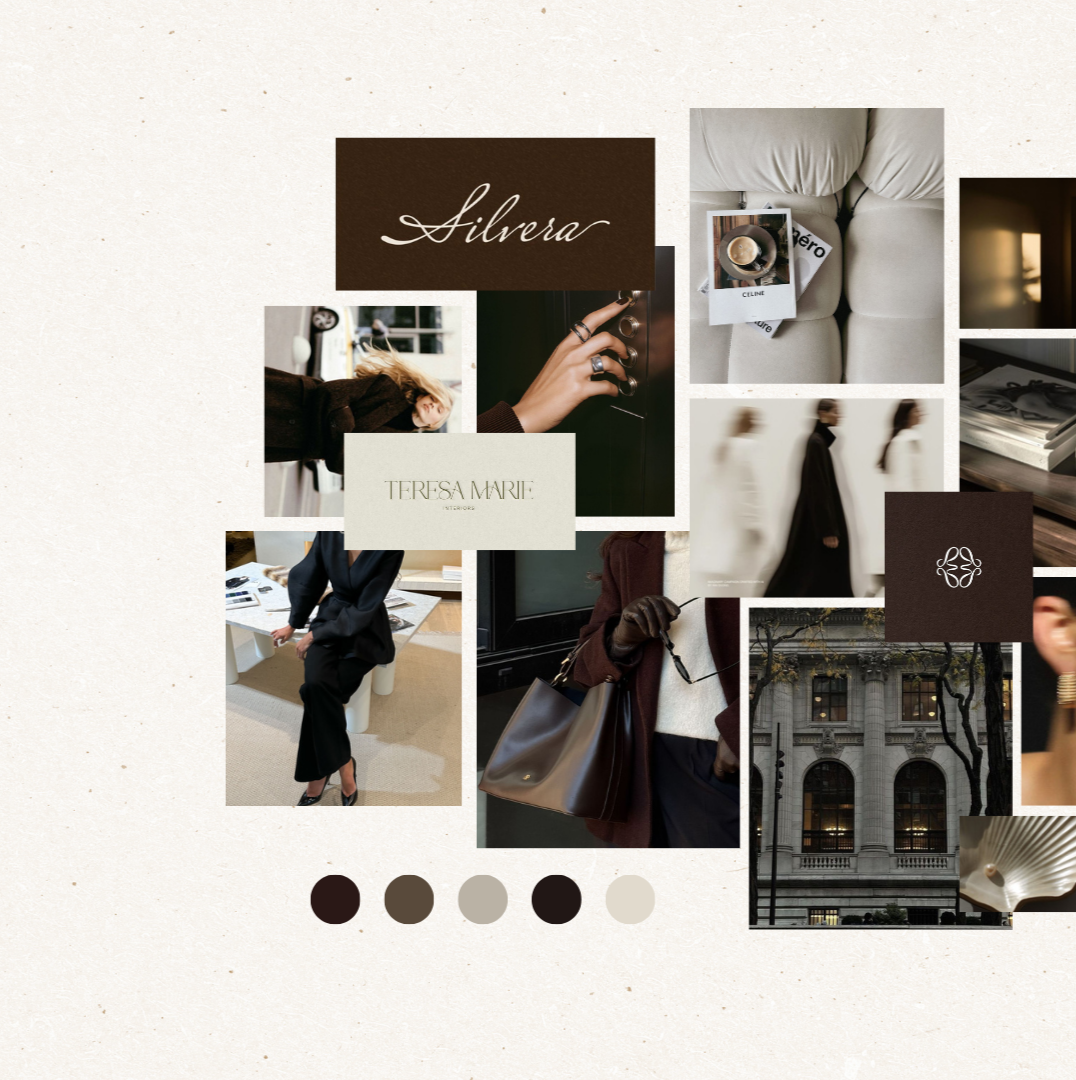 Brand mood board and visual identity concepts by By Modern Muse, London design studio
