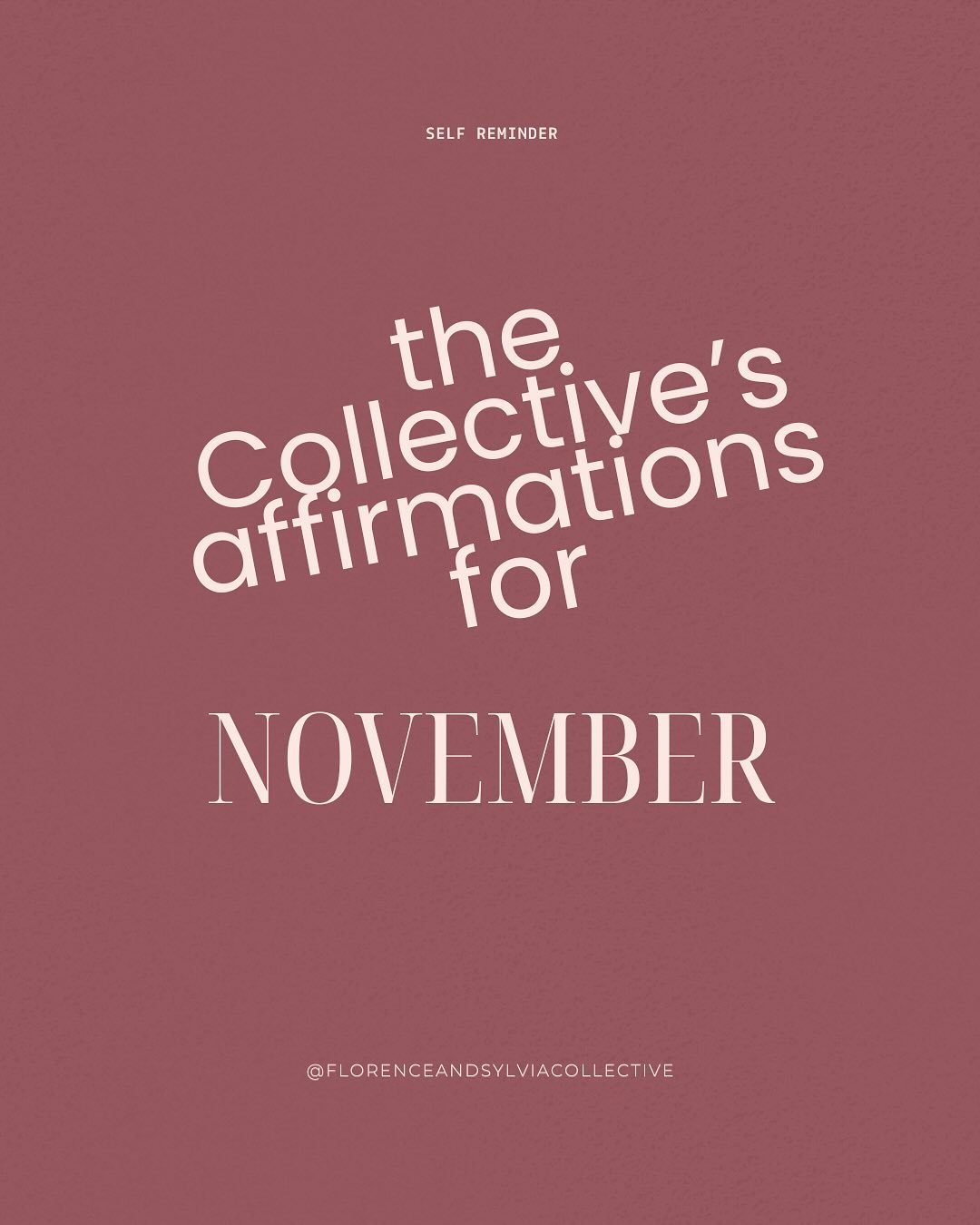 New month, new affirmations!

Strutting into November fresh off of HOA HOA HOA season and right into ending Q4 knowing that abundant joy is ours to receive. What about you? Let us know your affirmation for the month ahead! 🤩👇🏾

#MentalHealthMatter