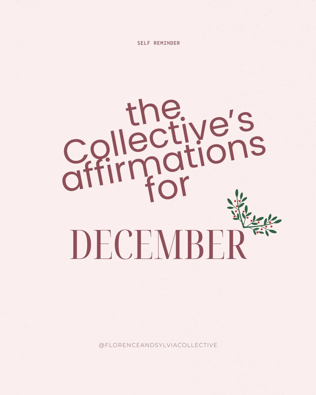 We missed the first of December but we would never leave you hanging for long! Our final affirmations for the year with a Christmas theme because we know the Holidays can be a little difficult to manoeuvre ✨

#MentalHealthMatters #MentalHealthEquity 