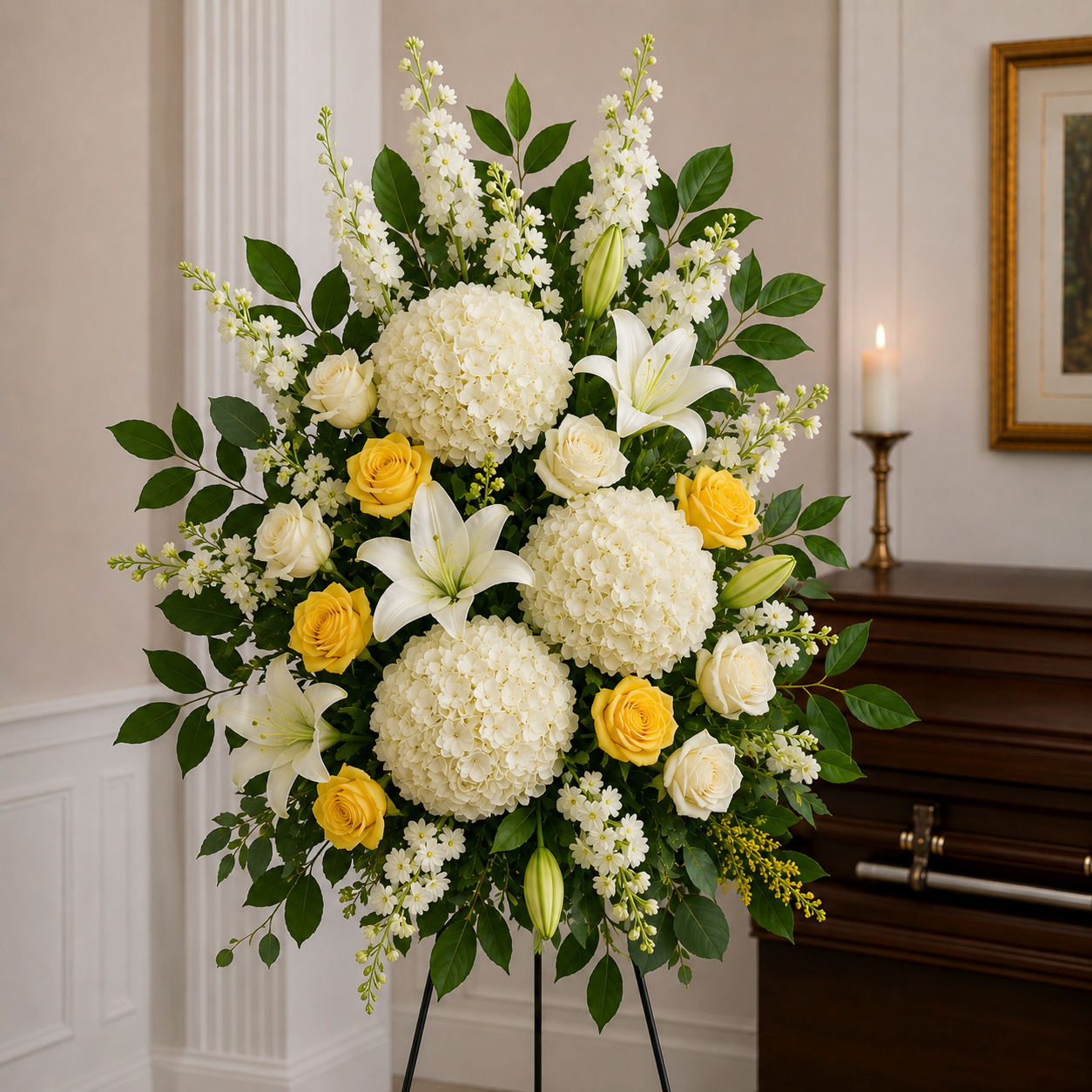 Funeral Spray white and yellow.png
