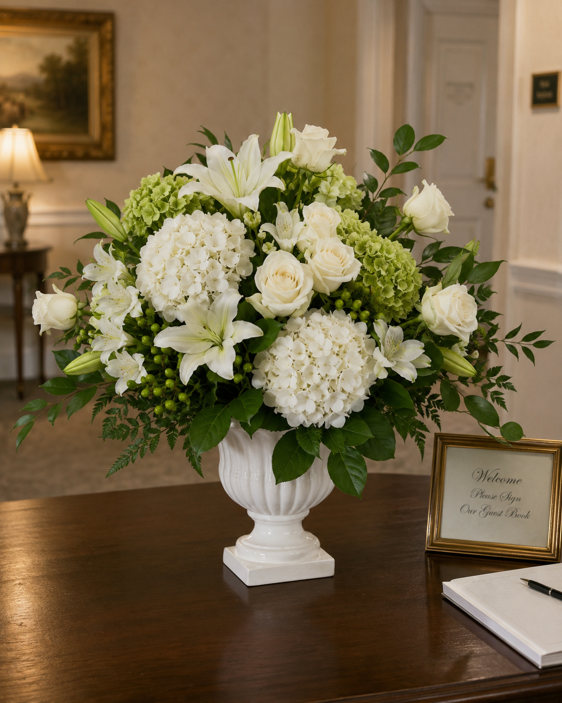 welcome table white and green.png