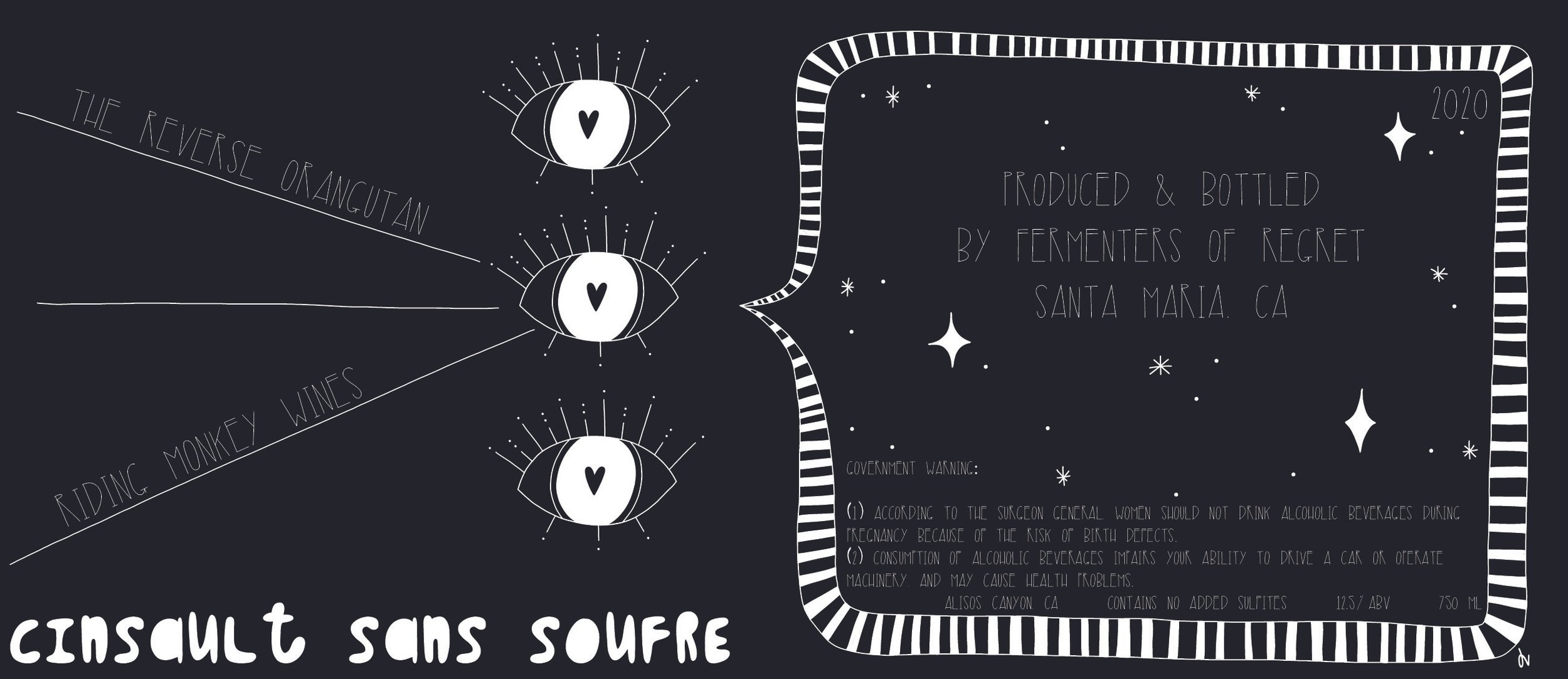 Riding Monkeys x Reverse Orangutan Cinsault Sans Soufre Wine  - 2020