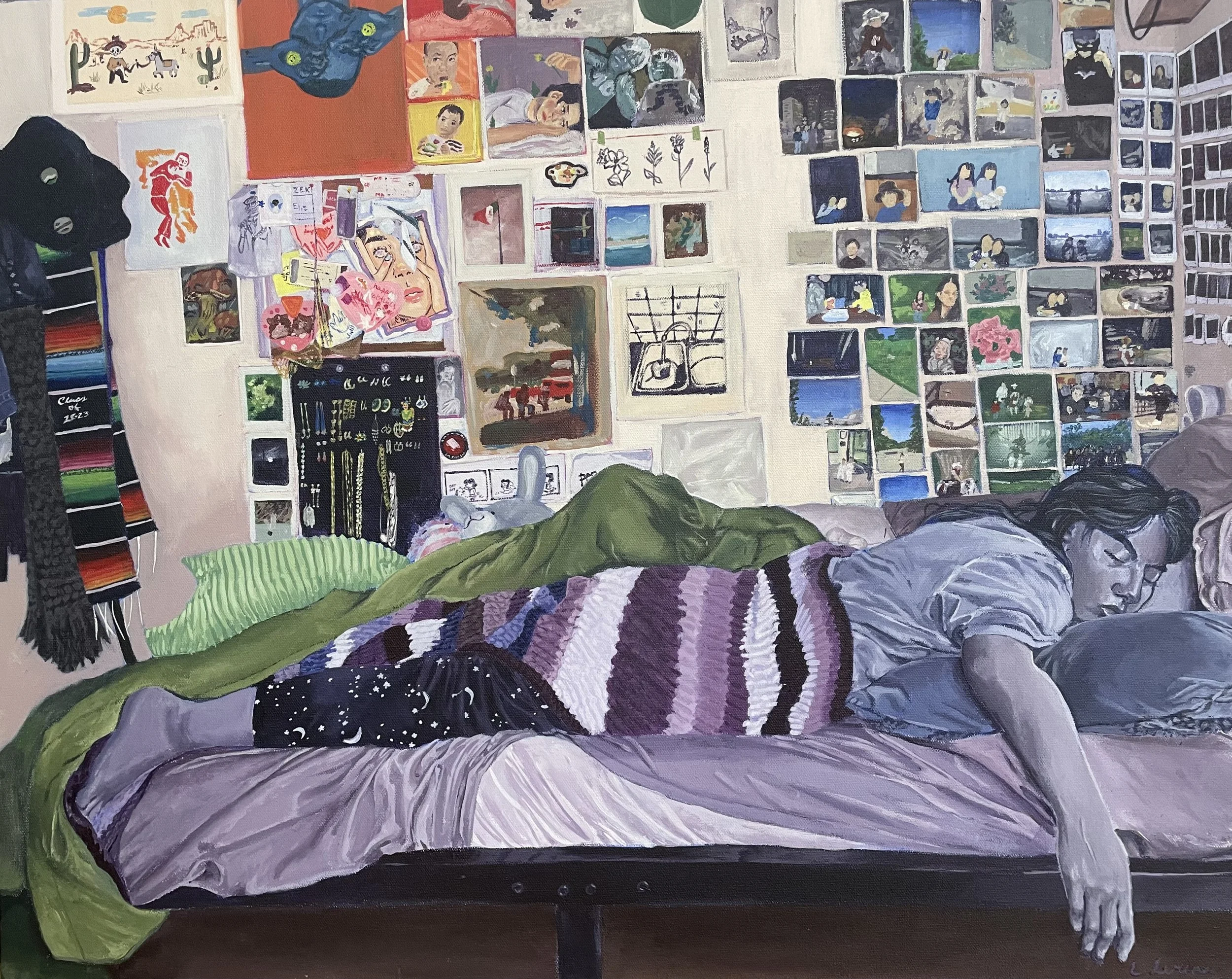 Bed Rotting, Acrylic on canvas, 30”x24”, 2025