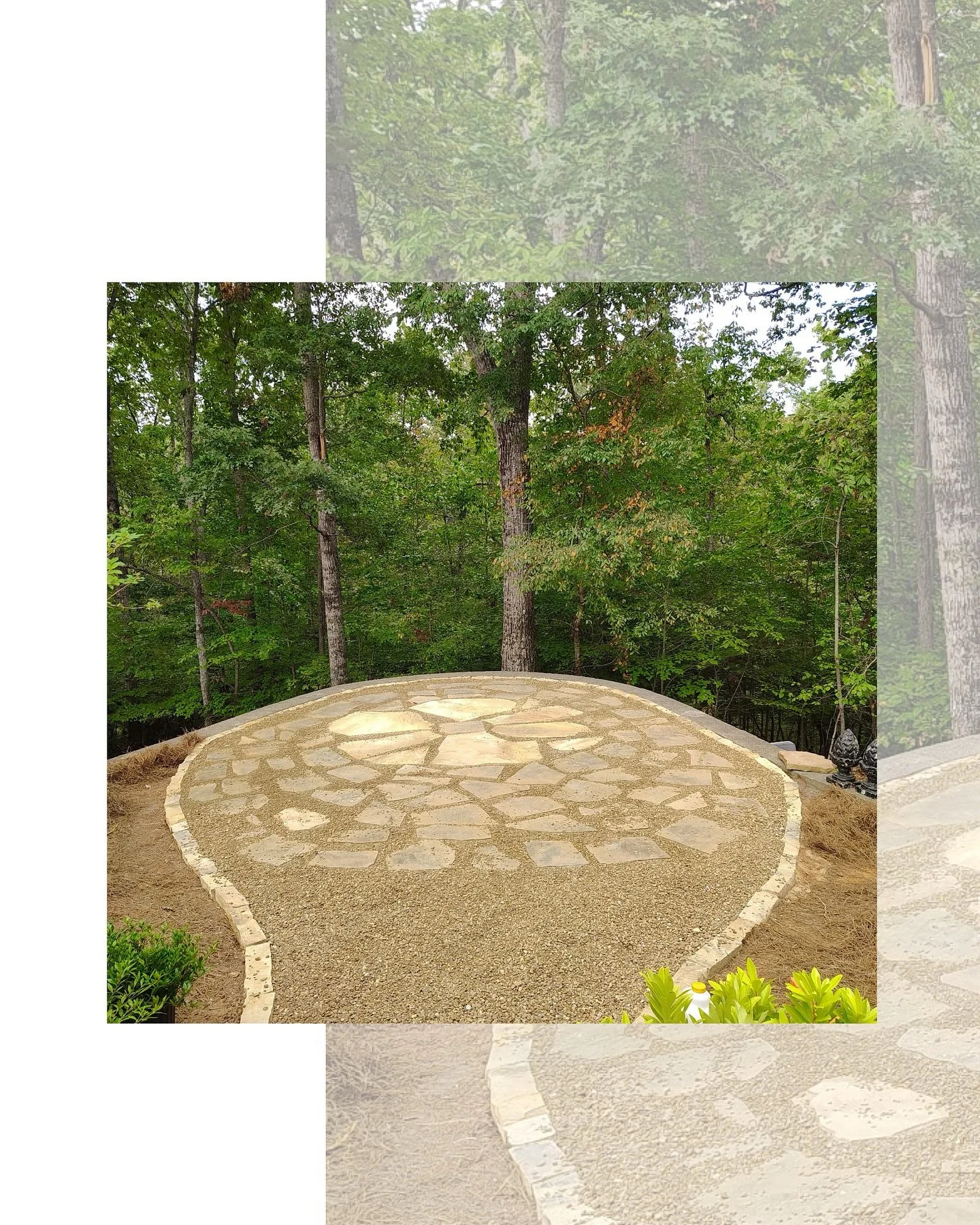 Swipe for a transformation &gt;&gt;&gt;

Fire Pit + Pathway Made for Fall &mdash; the perfect way to welcome in beautiful sunsets and crisp weather. This new addition brings lots of usable space to our client&rsquo;s property with stone, rock, and ne