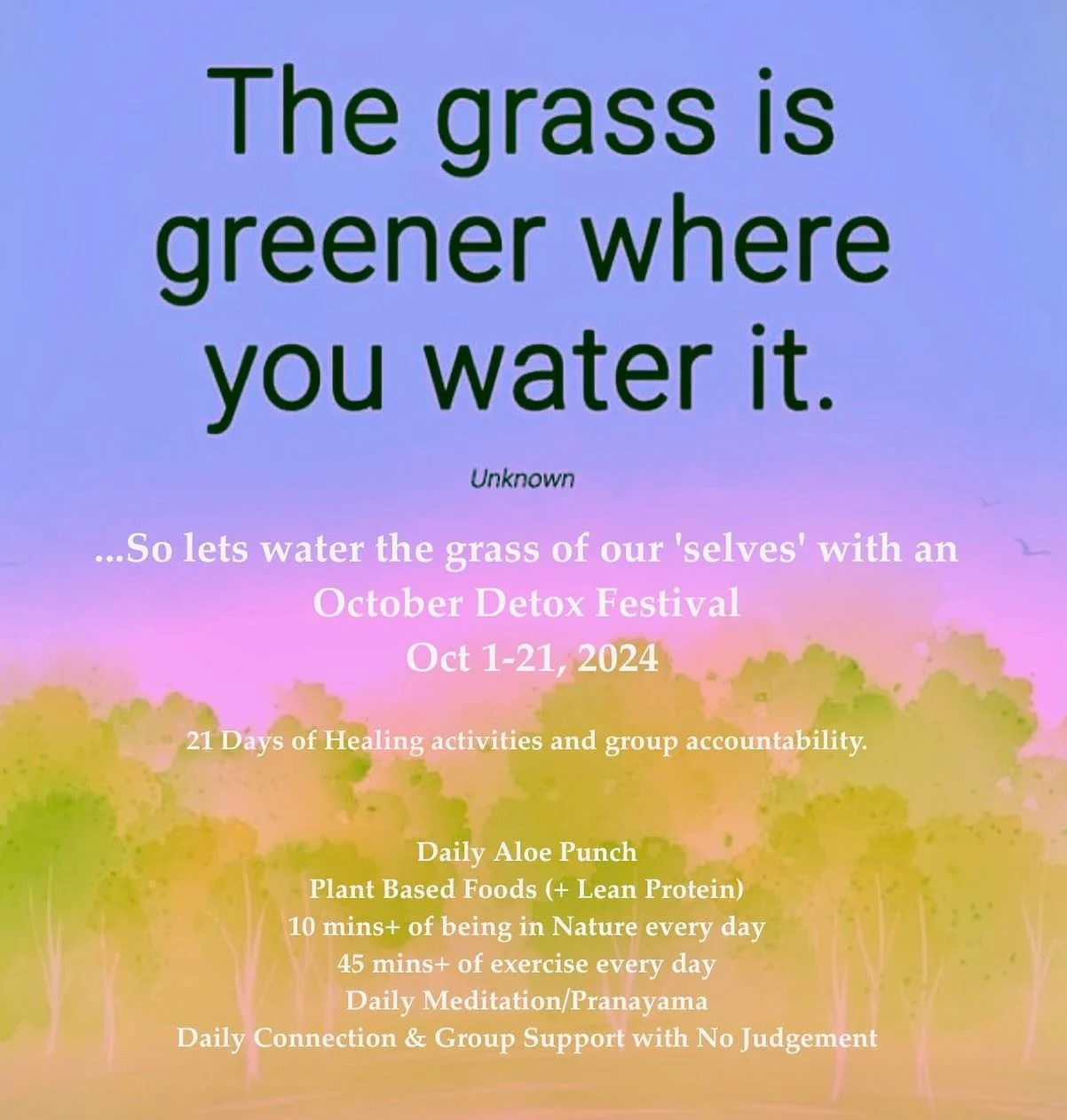 Starting Tomorrow - Join us for a 21 Day Detox - with daily inspirations, intentions, group accountability and recipes to inspire us to stick with it!! DM to join, pay $21 and become a part of the October detox fest community 🌱🩷
#octoberfestdetox #