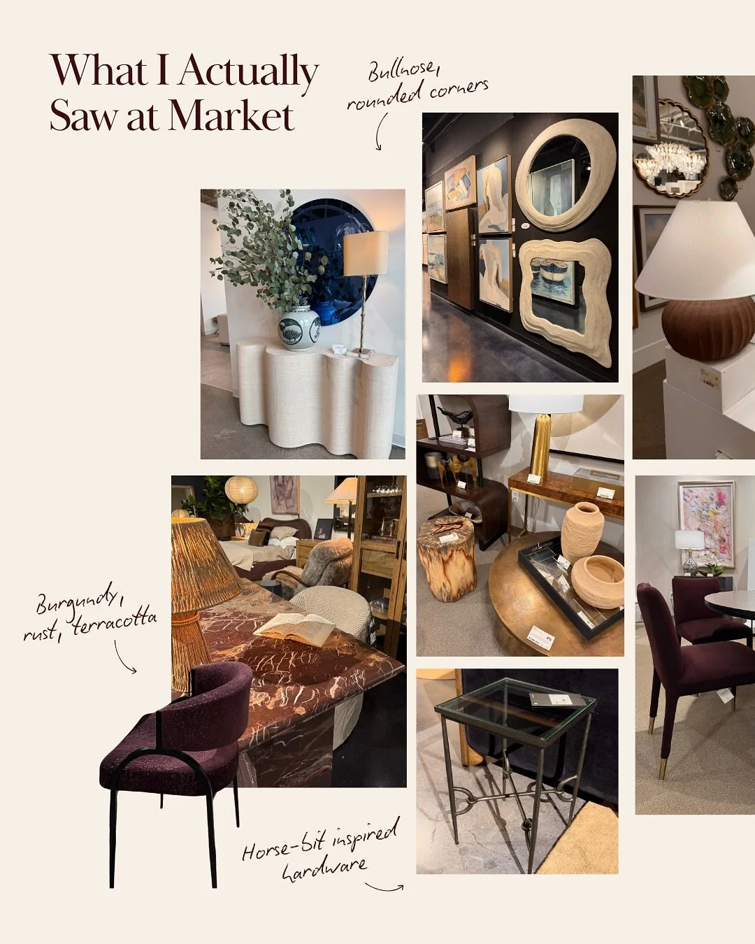 Yes, I&rsquo;m still talking about Market. And I might keep talking about it... because this is where I get to sharpen my eye, see what&rsquo;s next, and confirm what&rsquo;s actually worth bringing into my clients&rsquo; homes.

Bullnose edges, hors