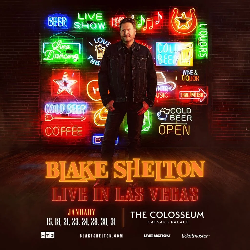 BLAKE SHELTON&nbsp;ANNOUNCES RETURN TO THE COLOSSEUM AT CAESARS PALACE JANUARY 15 – 31, 202