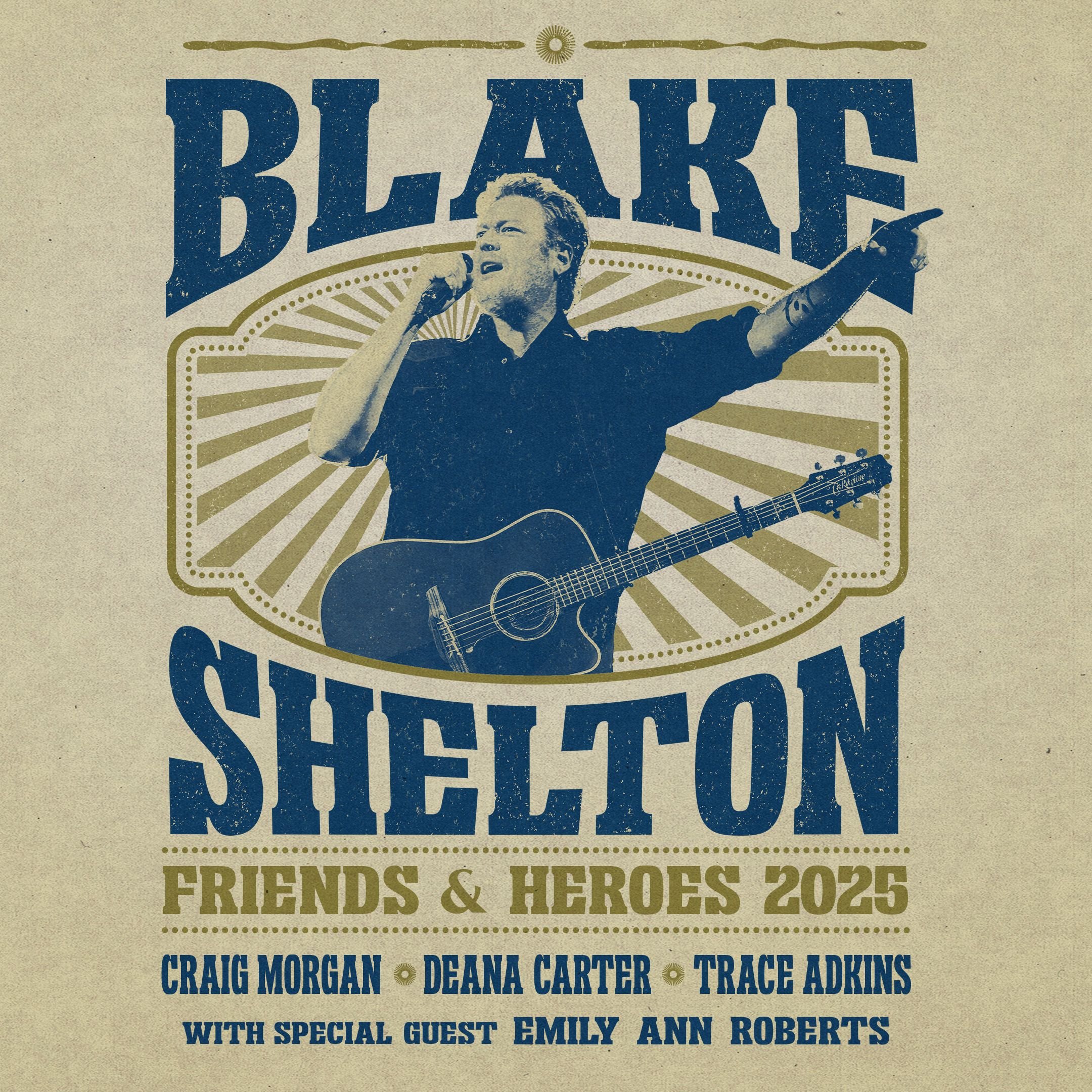 Blake Shelton Hits The Road With His “Friends & Heroes” 2025 Tour