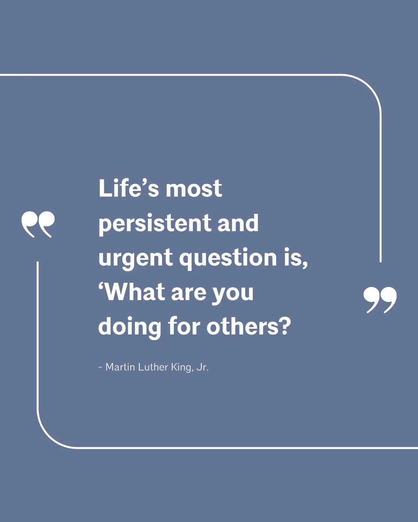 Today, we honor the legacy of Dr. Martin Luther King Jr. and reflect on his words: &ldquo;Life&rsquo;s most persistent and urgent question is, &lsquo;What are you doing for others?&rsquo;&rdquo;

As architects, our work shapes communities, access, an