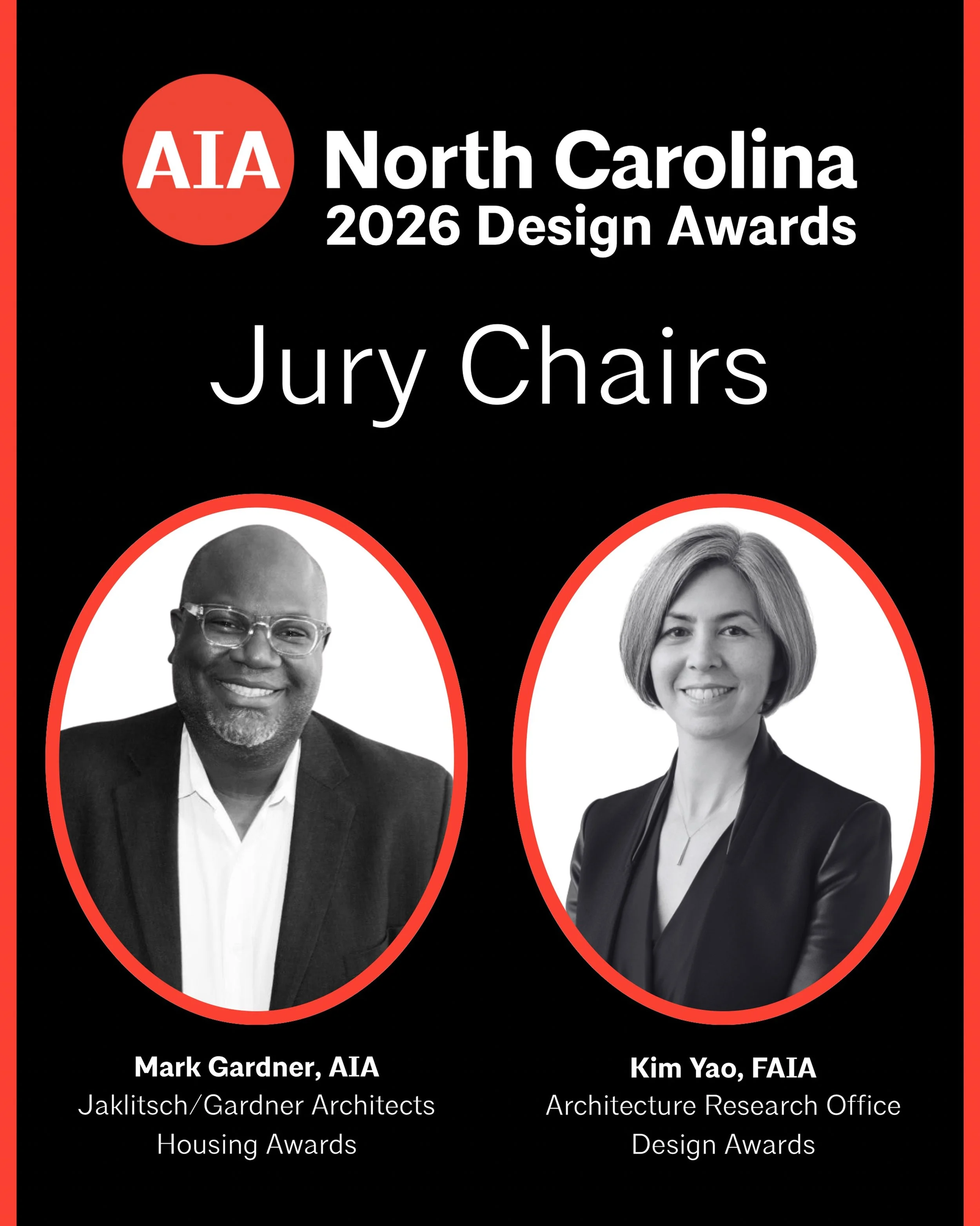 ⏰ One week left to submit for the 2026 AIA NC Design Awards &mdash; don&rsquo;t wait!

And we are THRILLED to announce our incredible Jury Chairs leading the charge this year! 🎉

🏡 Housing Awards Jury Chair
 Mark Gardner, AIA (@gigajellyroll ) - @j