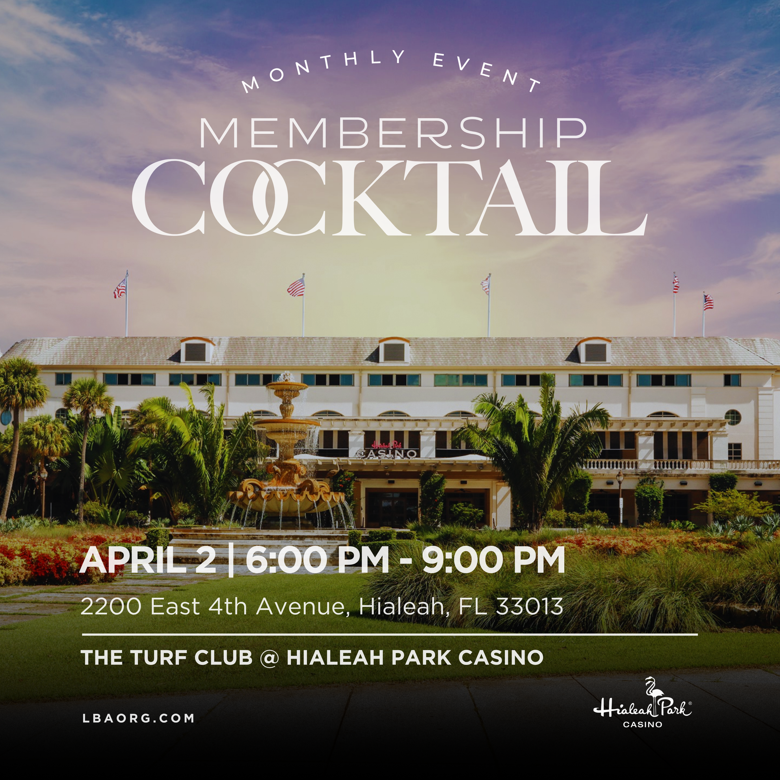 April Membership Cocktail — Hosted by Hialeah Park Casino