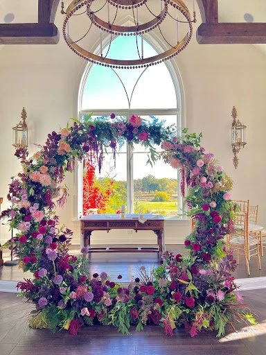Purple wedding arch